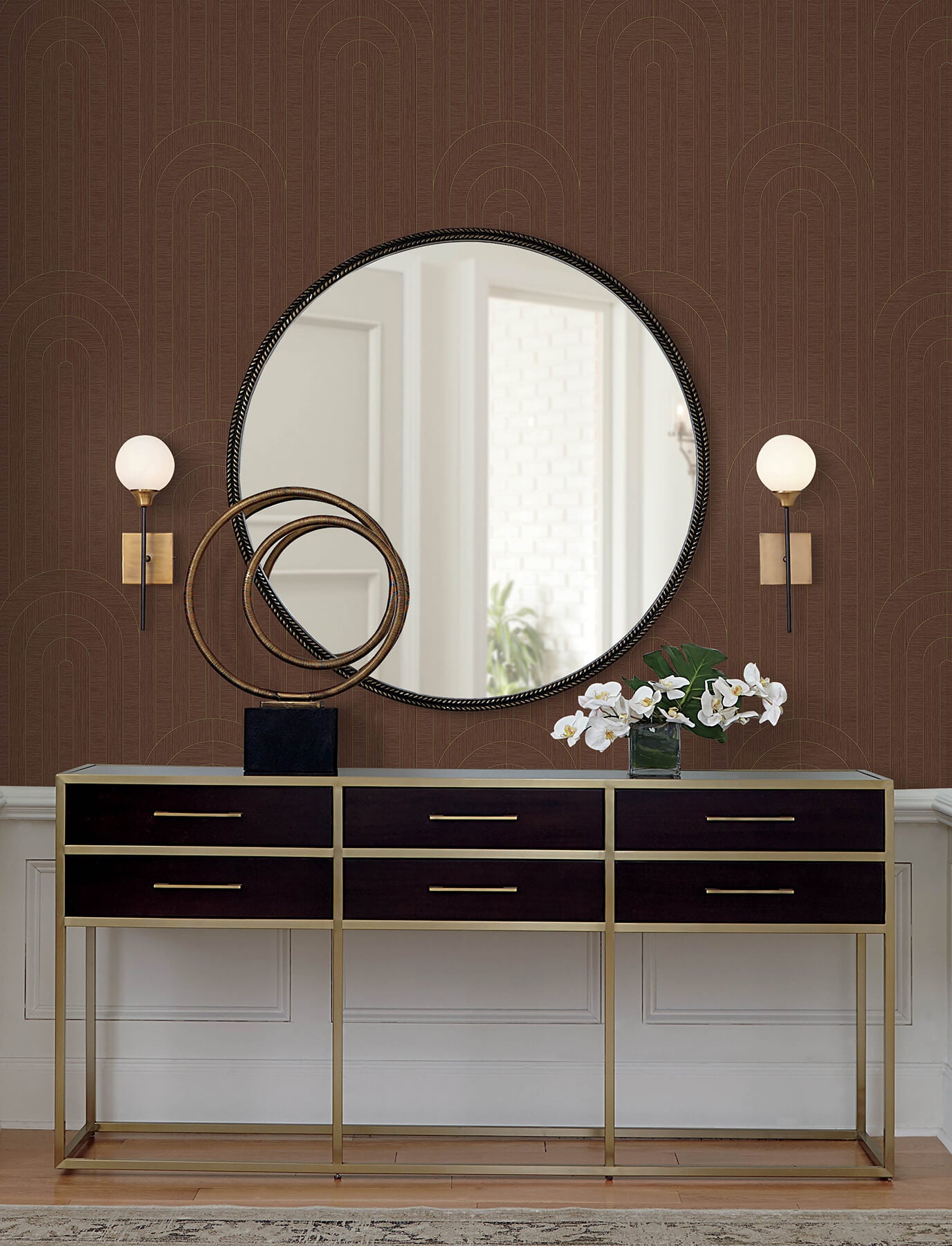 declan-maroon-textured-arches-wallpaper-york-wallcoverings-4198-27825 - York Wallcoverings Wallpaper