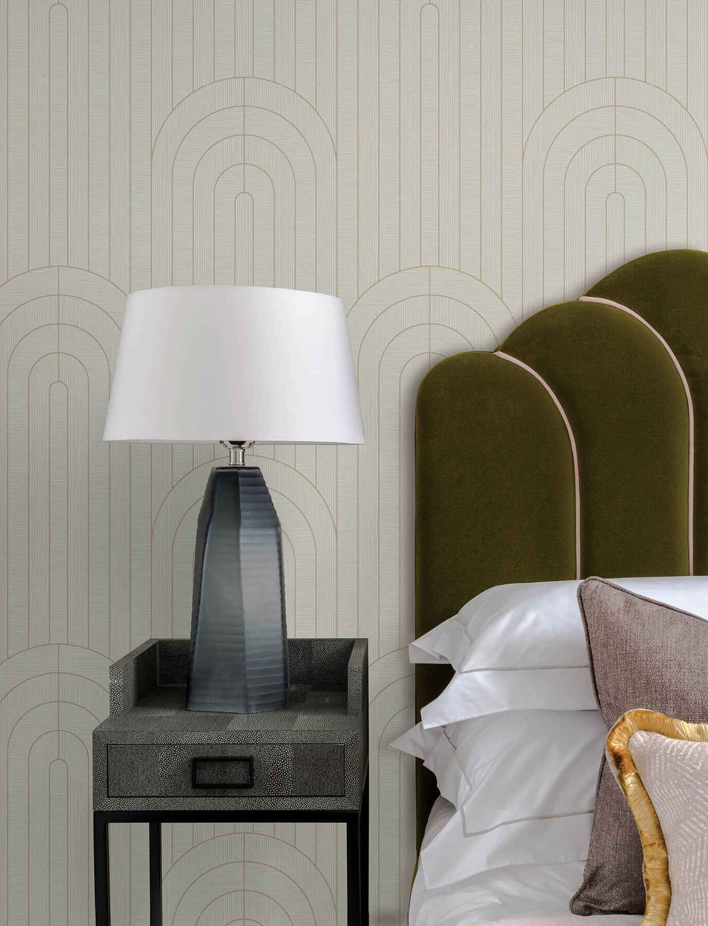 Declan Ivory Textured Arches Wallpaper - York Wallcoverings - 4198-27827 - York Wallcoverings Wallpaper
