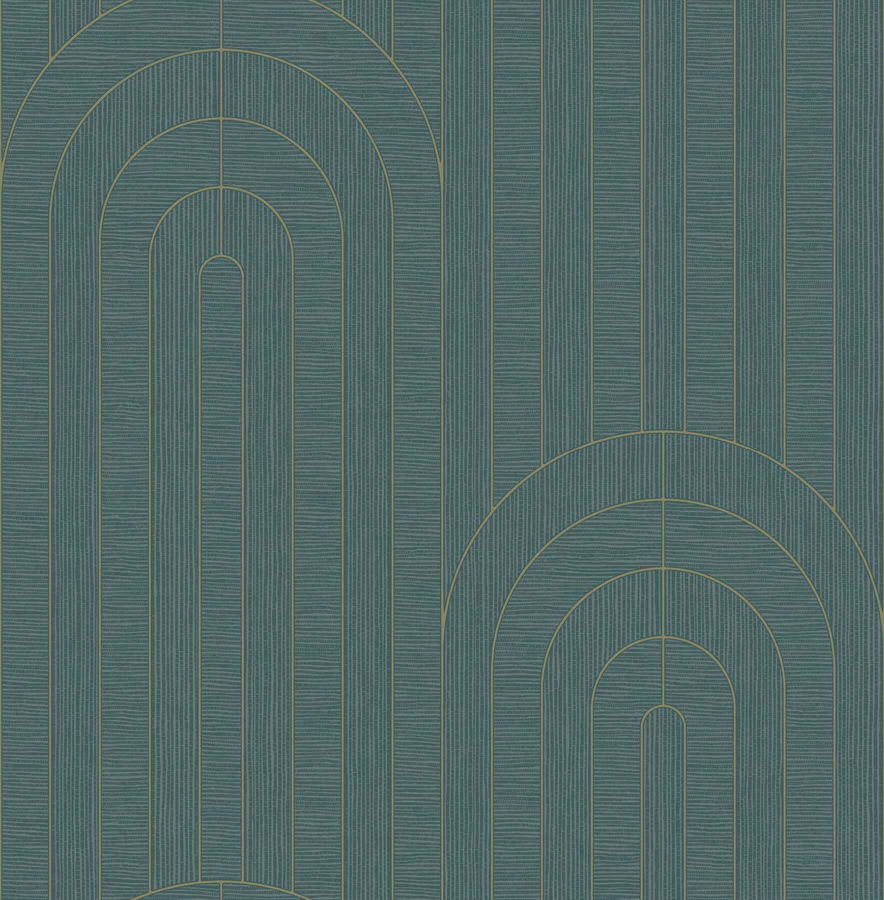 Declan Turquoise Textured Arches Wallpaper - York Wallcoverings - 4198-27828 - York Wallcoverings Wallpaper