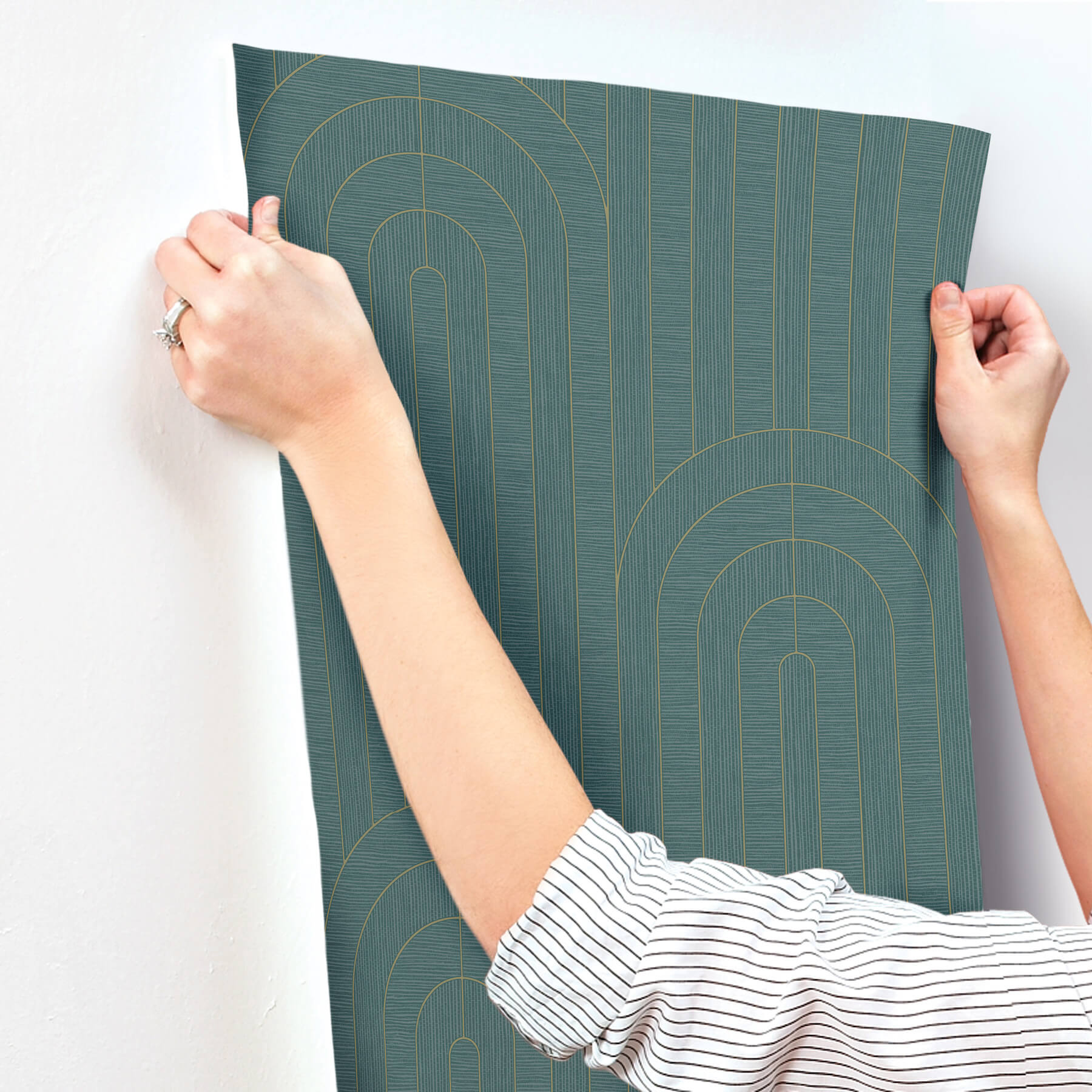 declan-turquoise-textured-arches-wallpaper-york-wallcoverings-4198-27828 - York Wallcoverings Wallpaper