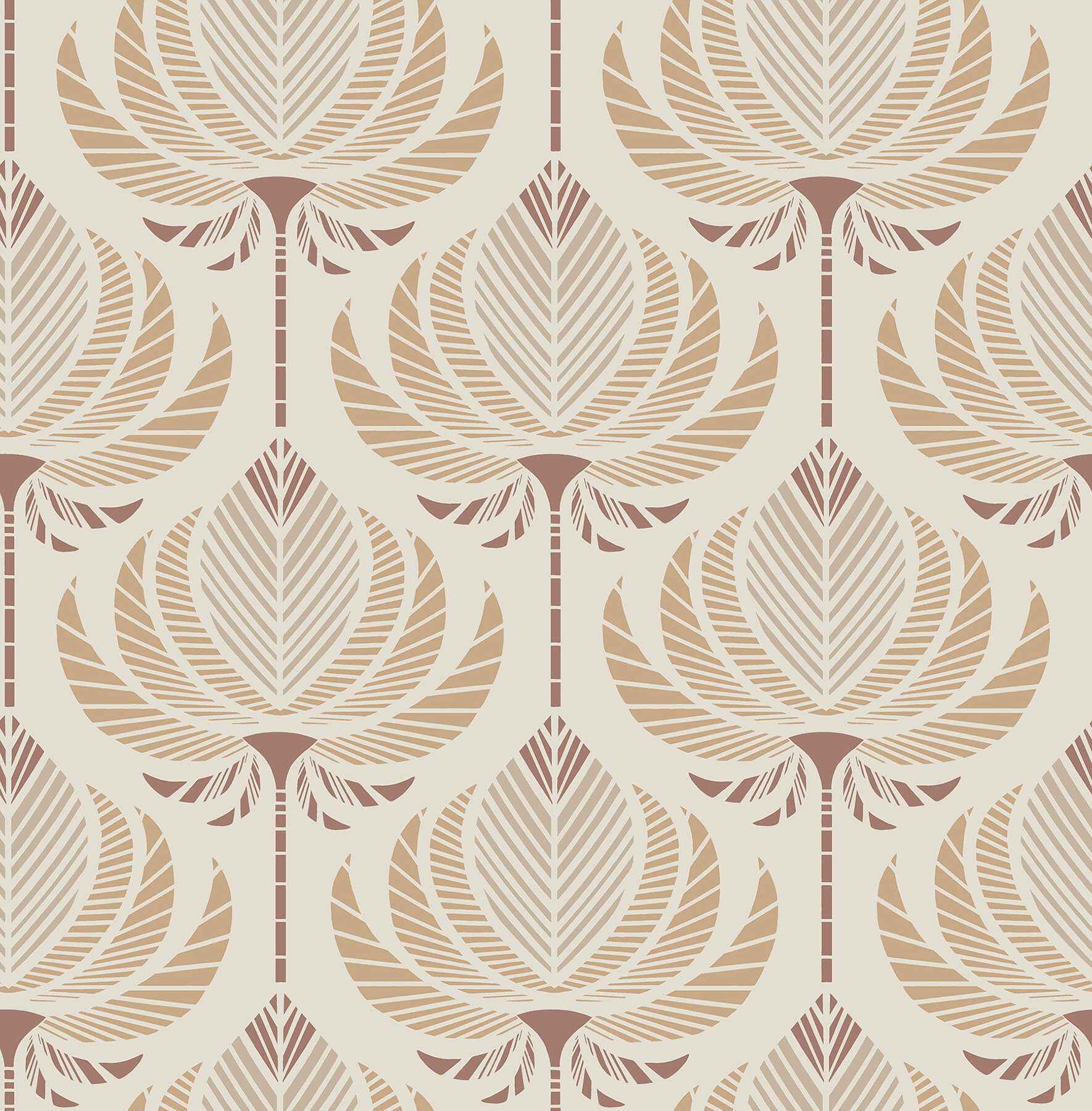 Ferrenby Apricot Floral Fan Wallpaper - York Wallcoverings - 4198-27829 - York Wallcoverings Wallpaper