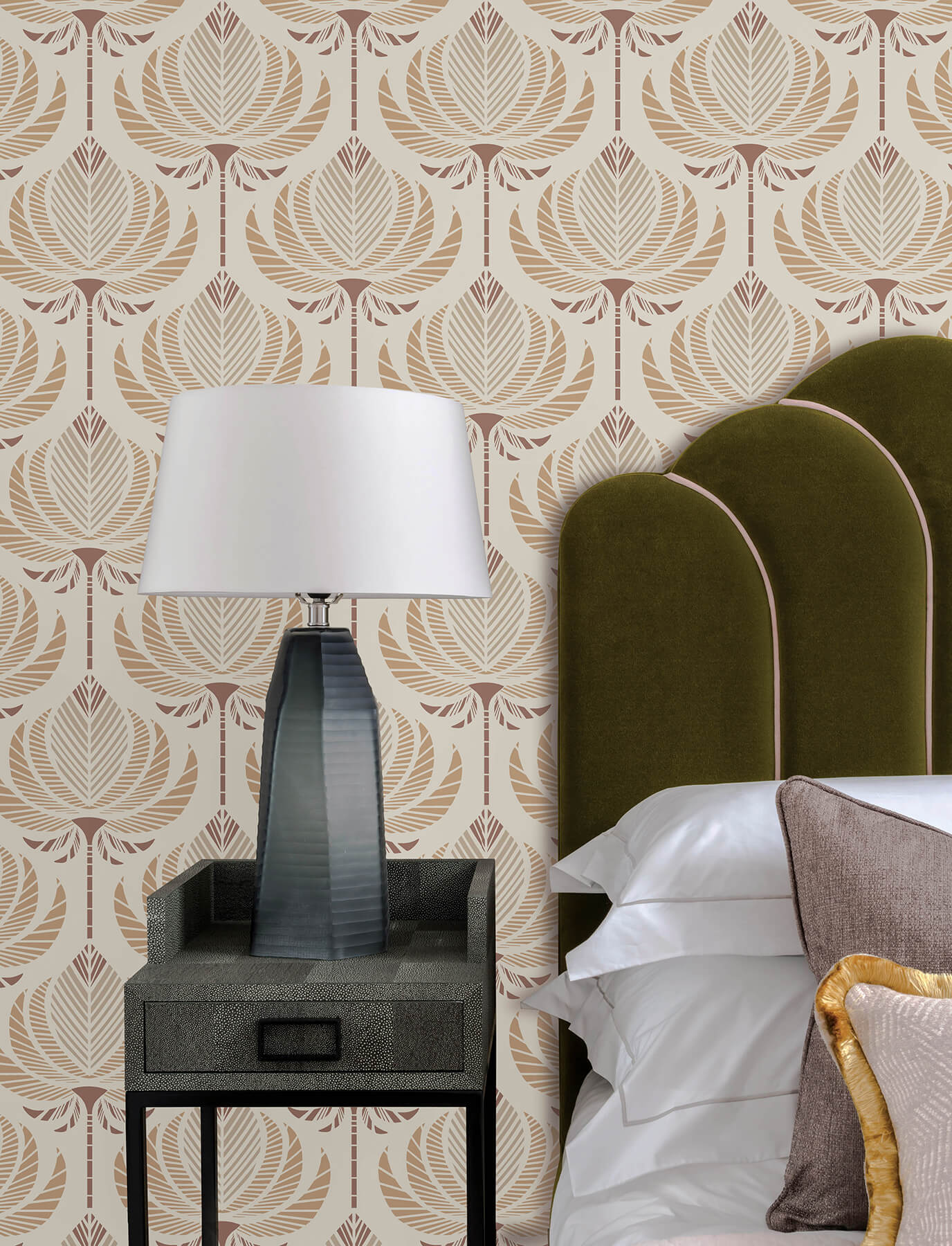 ferrenby-apricot-floral-fan-wallpaper-york-wallcoverings-4198-27829 - York Wallcoverings Wallpaper