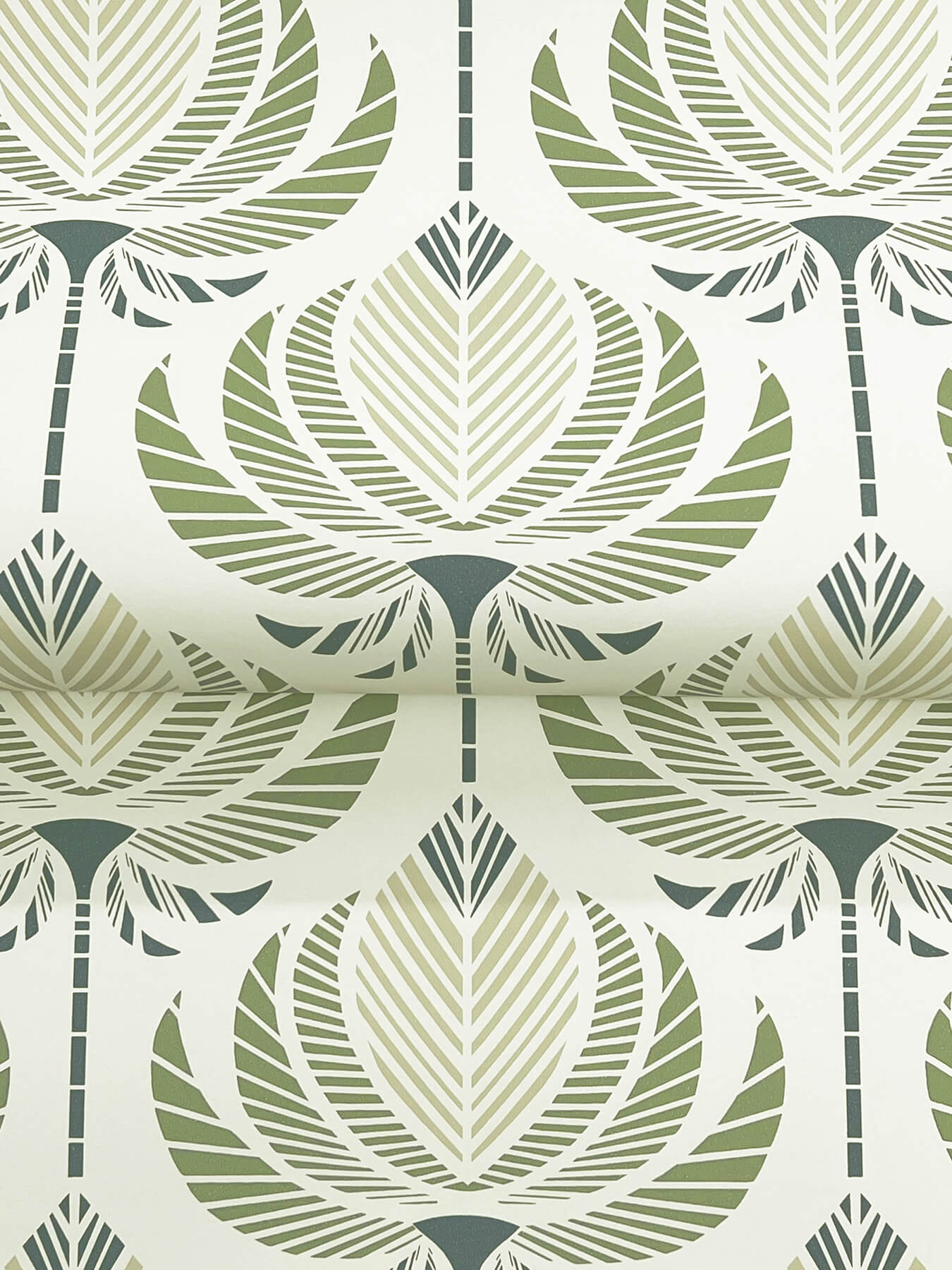 ferrenby-green-floral-fan-wallpaper-york-wallcoverings-4198-27830 - York Wallcoverings Wallpaper