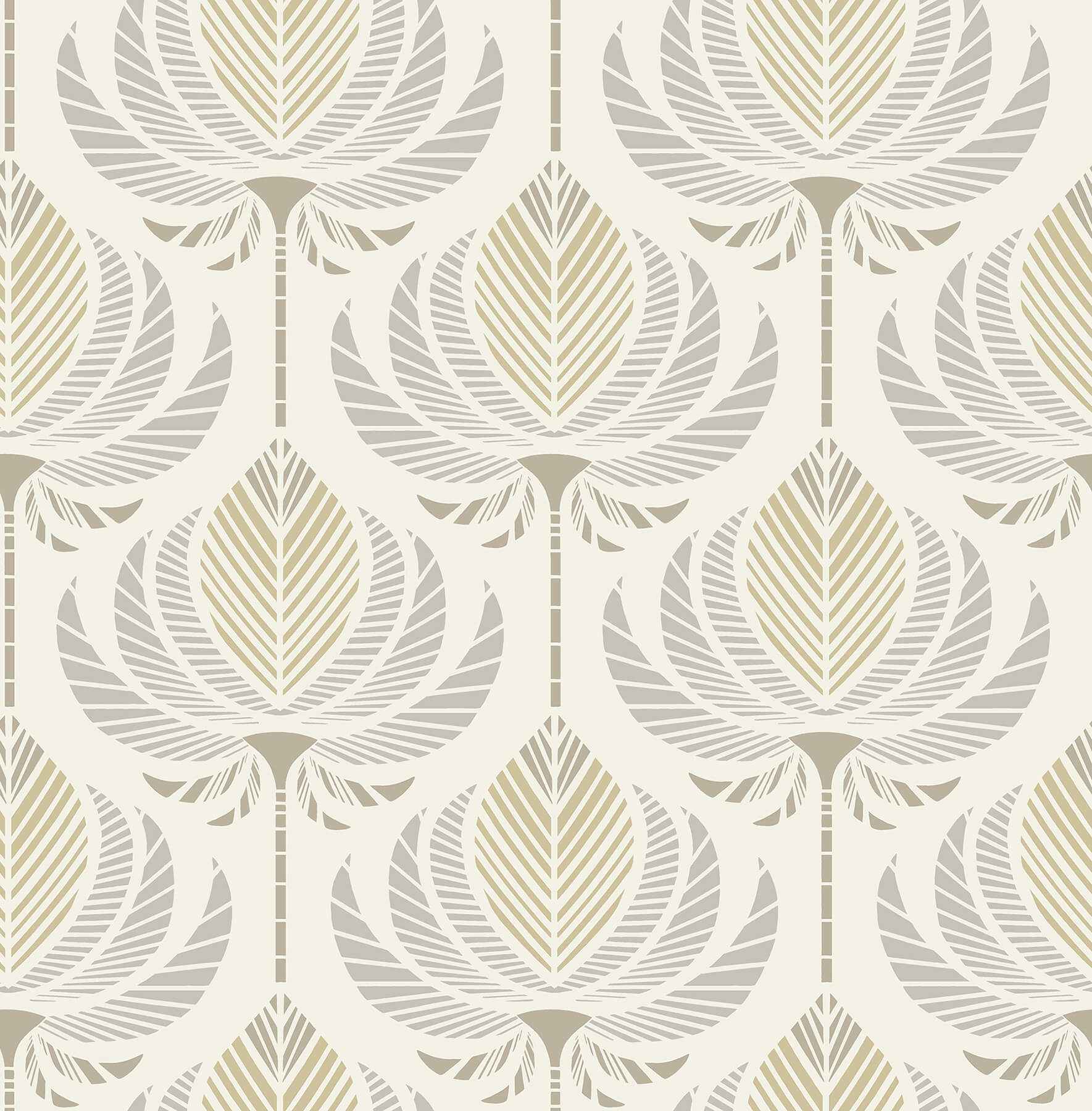 Ferrenby Metallic Floral Fan Wallpaper - York Wallcoverings - 4198-27832 - York Wallcoverings Wallpaper