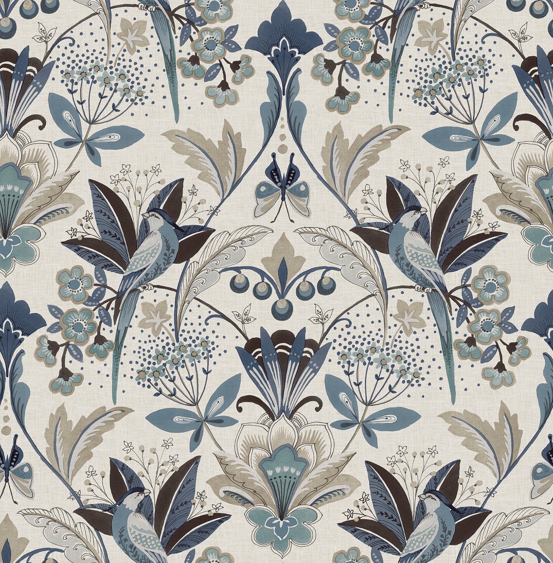 Bernadette Blue Garden Wilderness Wallpaper - York Wallcoverings - 4198-27835 - York Wallcoverings Wallpaper