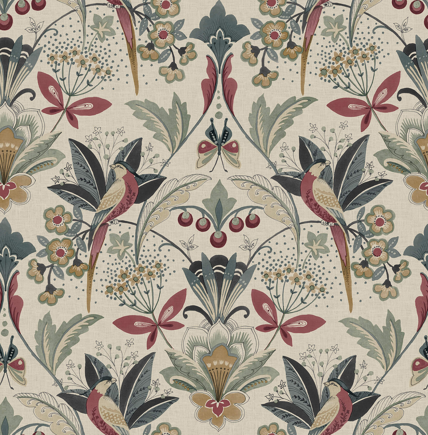 bernadette-merlot-garden-wilderness-wallpaper-york-wallcoverings-4198-27836 - York Wallcoverings Wallpaper