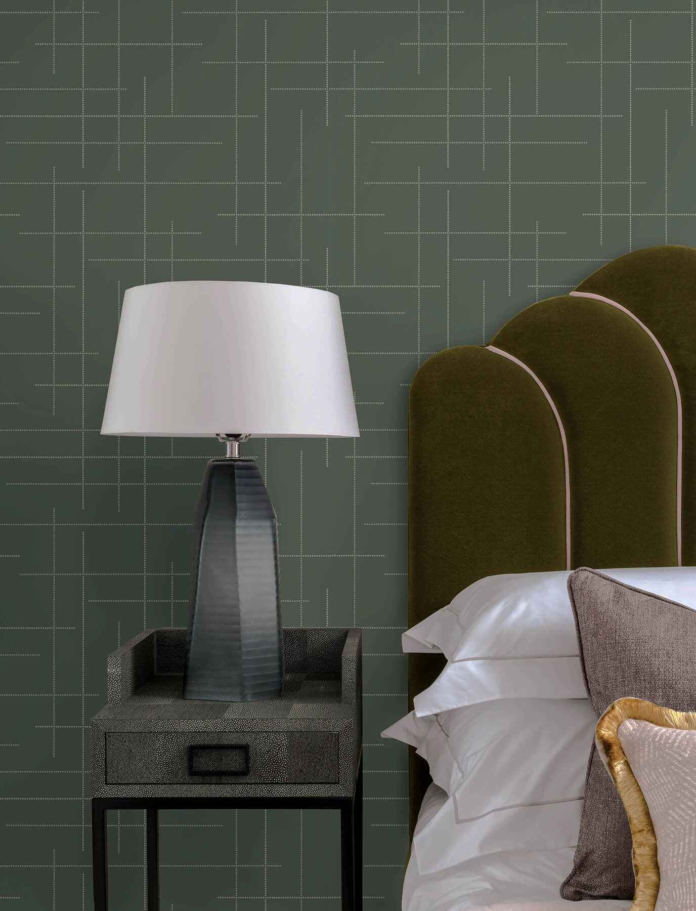 Wylie Moss Dotted Gridlines Wallpaper - York Wallcoverings - 4198-83477 - York Wallcoverings Wallpaper