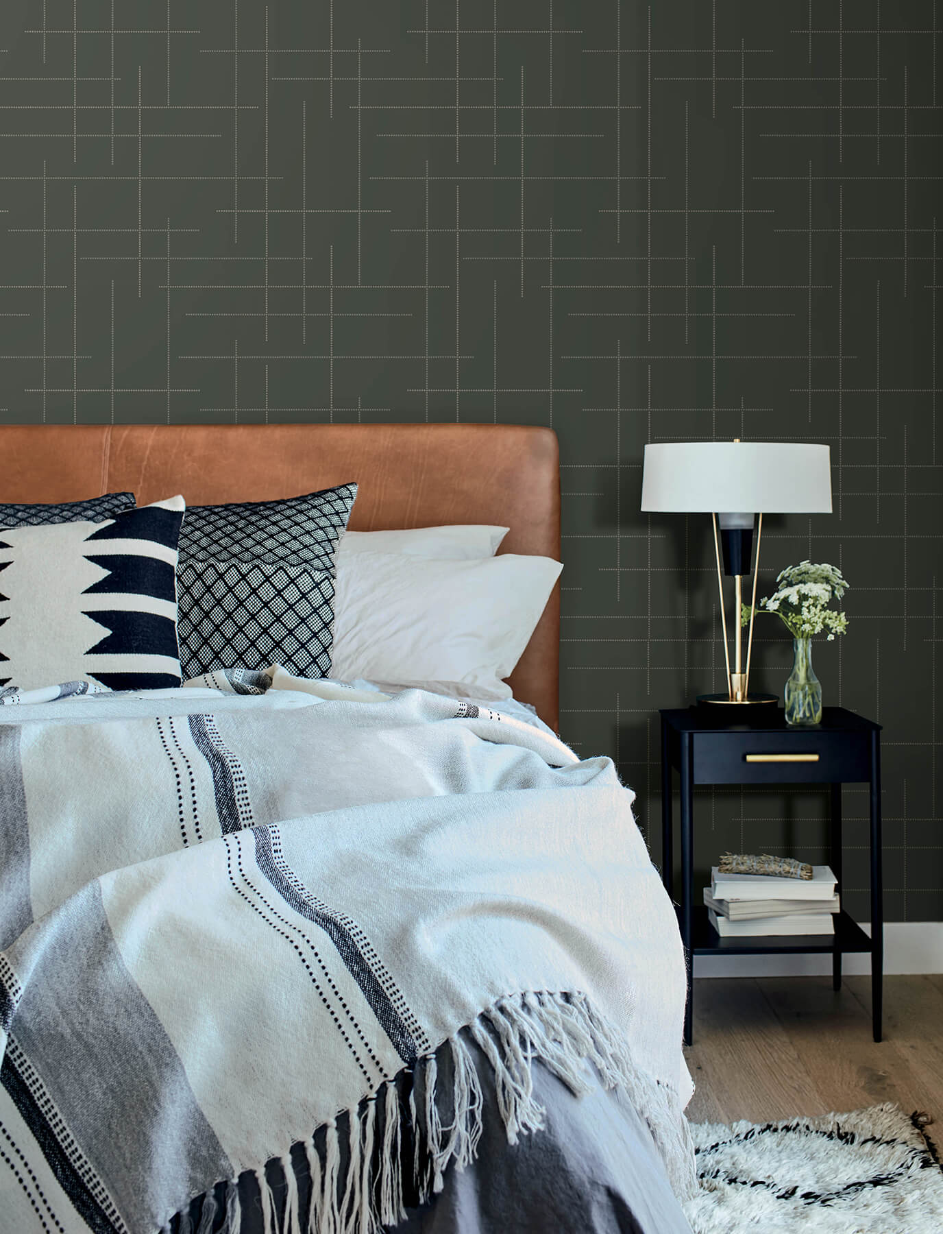 wylie-moss-dotted-gridlines-wallpaper-york-wallcoverings-4198-83477 - York Wallcoverings Wallpaper