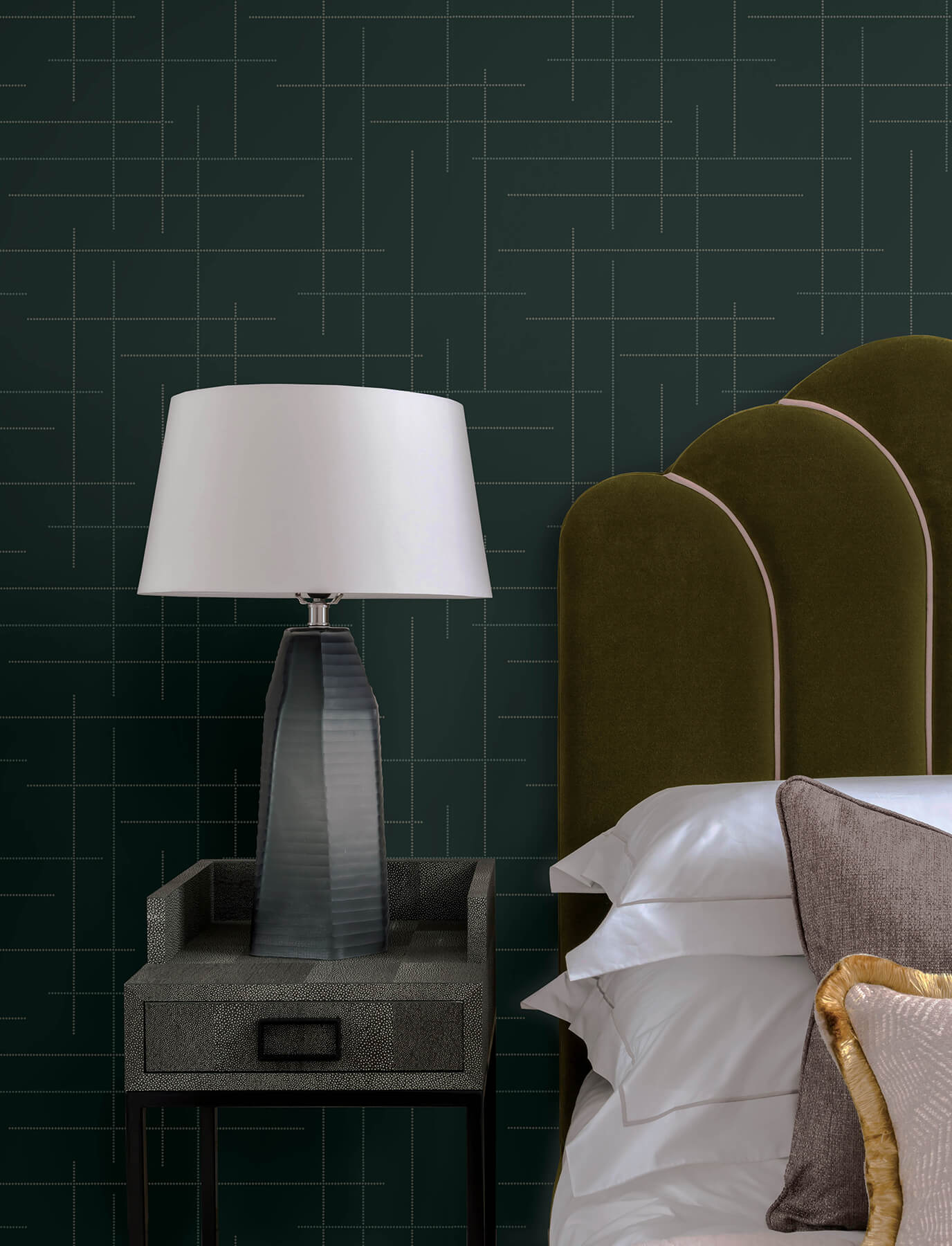 wylie-teal-dotted-gridlines-wallpaper-york-wallcoverings-4198-83478 - York Wallcoverings Wallpaper