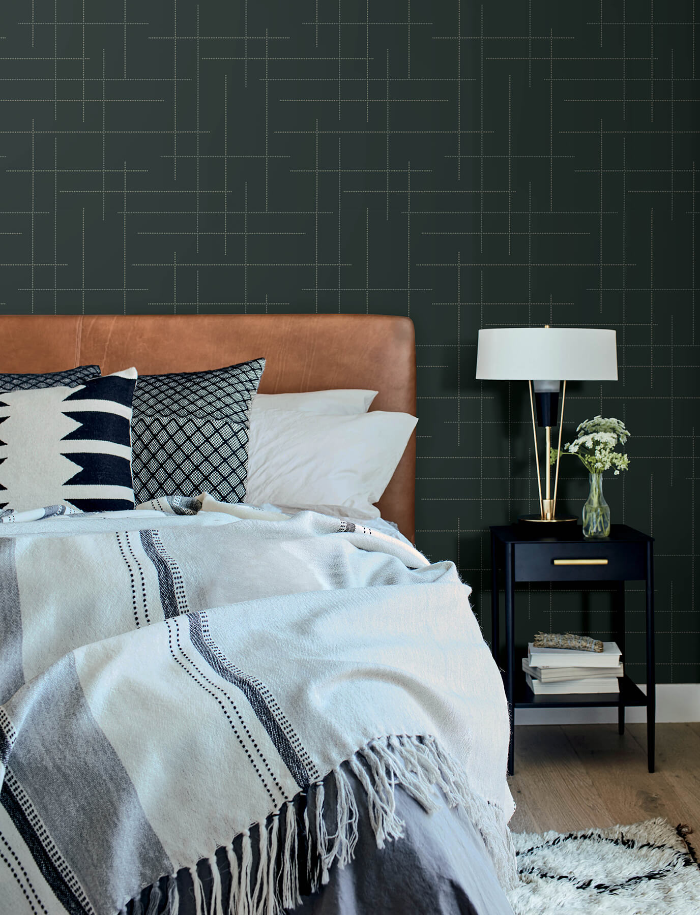 wylie-teal-dotted-gridlines-wallpaper-york-wallcoverings-4198-83478 - York Wallcoverings Wallpaper