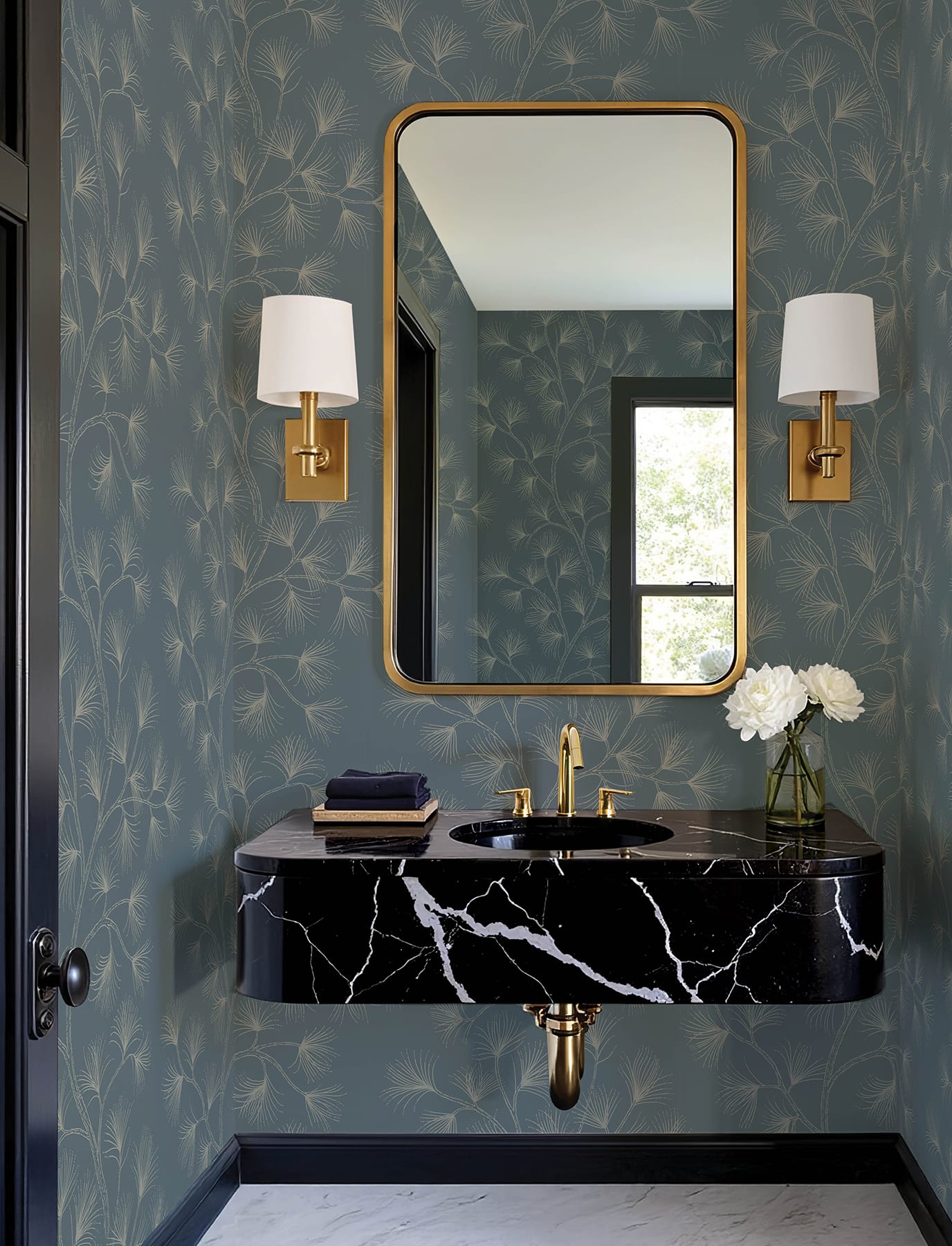 kismine-slate-botanical-trail-wallpaper-york-wallcoverings-4198-83479 - York Wallpaper Wallpaper