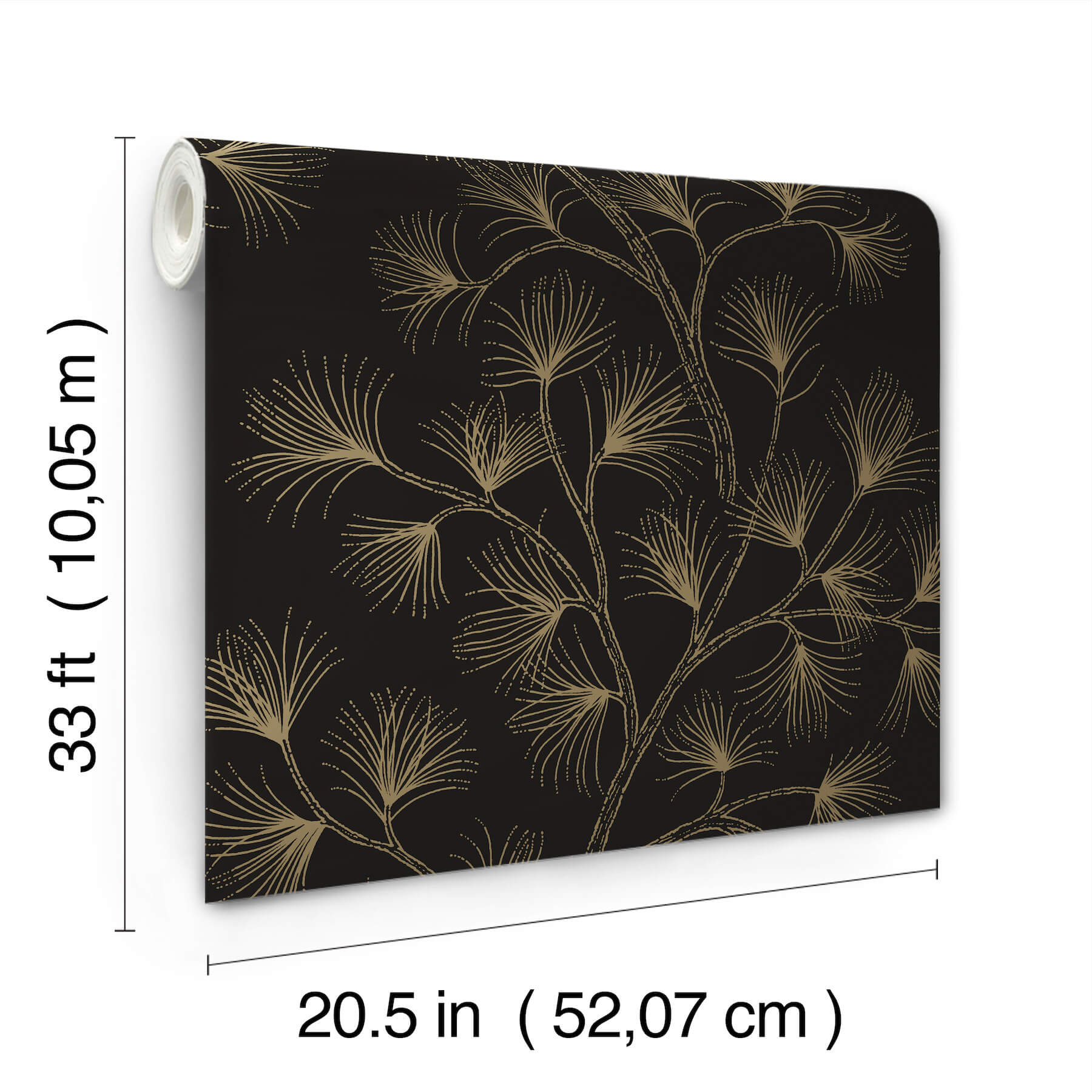 kismine-black-botanical-trail-wallpaper-york-wallcoverings-4198-83481 - York Wallcoverings Wallpaper
