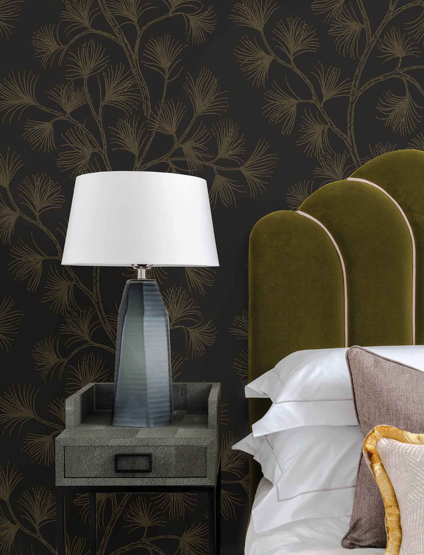 Kismine Black Botanical Trail Wallpaper - York Wallcoverings - 4198-83481 - York Wallcoverings Wallpaper