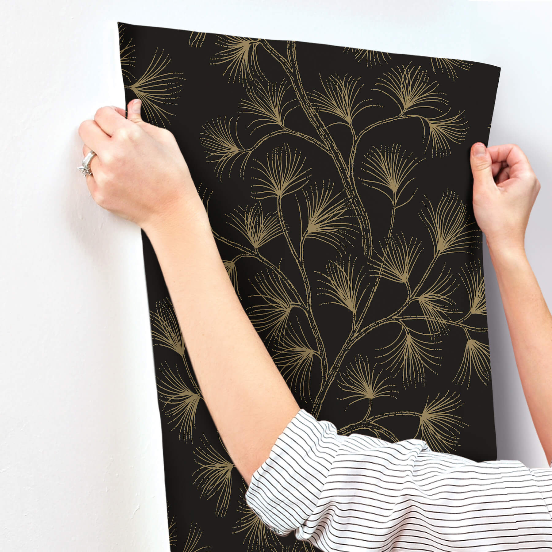 kismine-black-botanical-trail-wallpaper-york-wallcoverings-4198-83481 - York Wallcoverings Wallpaper
