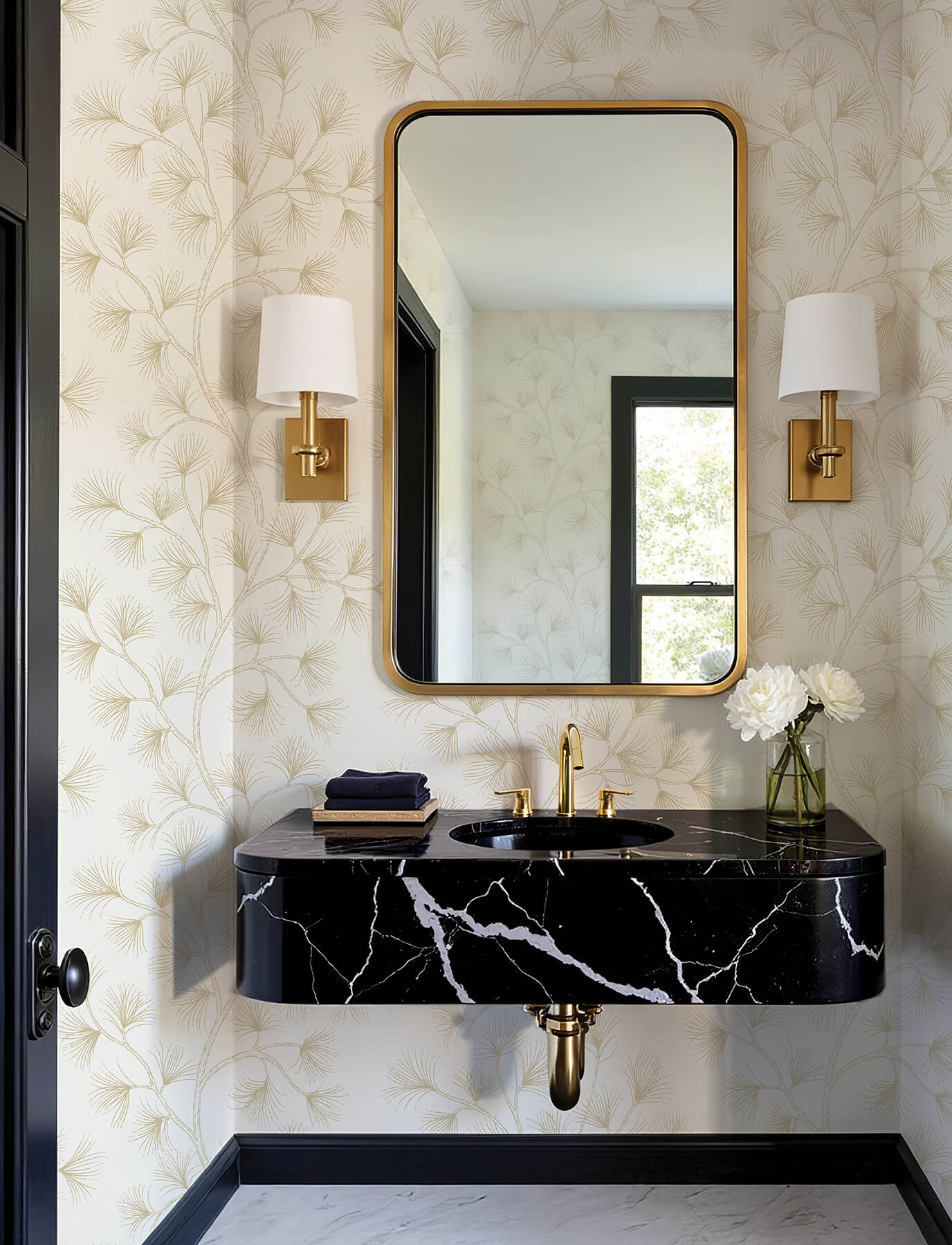 kismine-gold-botanical-trail-wallpaper-york-wallcoverings-4198-83482 - York Wallcoverings Wallpaper
