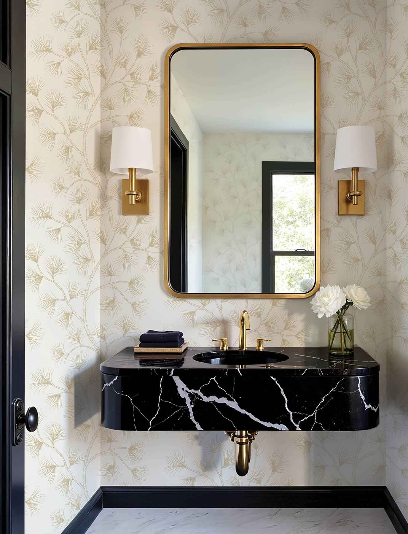 Kismine Gold Botanical Trail Wallpaper - York Wallcoverings - 4198-83482 - York Wallcoverings Wallpaper