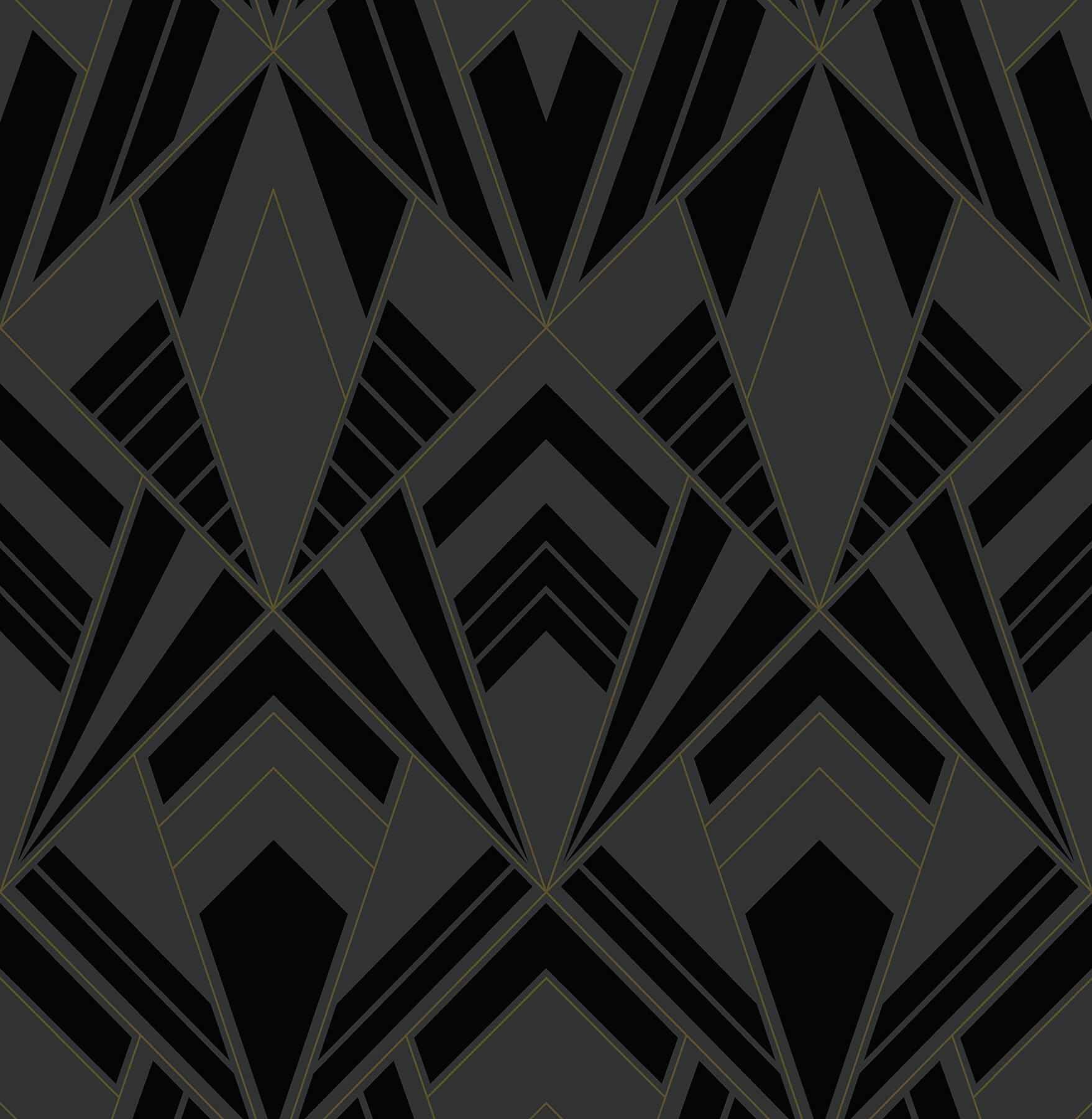Allenby Black Flocked Wallpaper - York Wallcoverings - 4198-87401 - York Wallcoverings Wallpaper