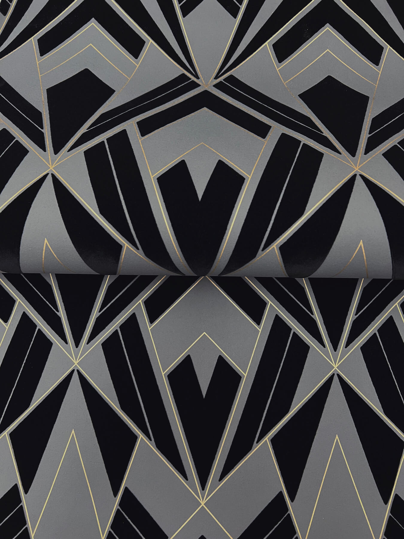 allenby-black-flocked-wallpaper-york-wallcoverings-4198-87401 - York Wallcoverings Wallpaper