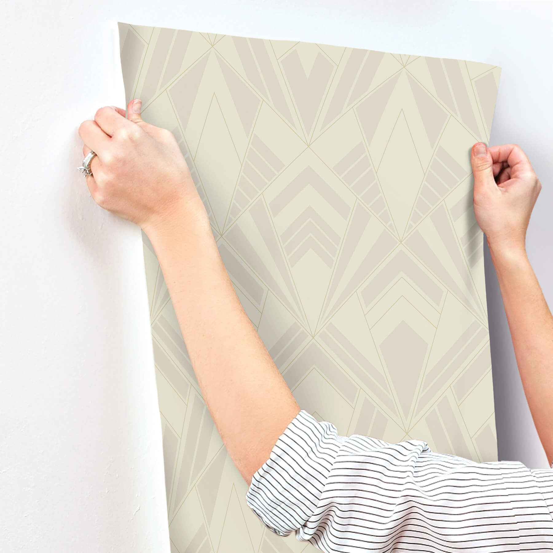 Allenby Pearl Flocked Wallpaper - York Wallcoverings - 4198-87403 - York Wallcoverings Wallpaper