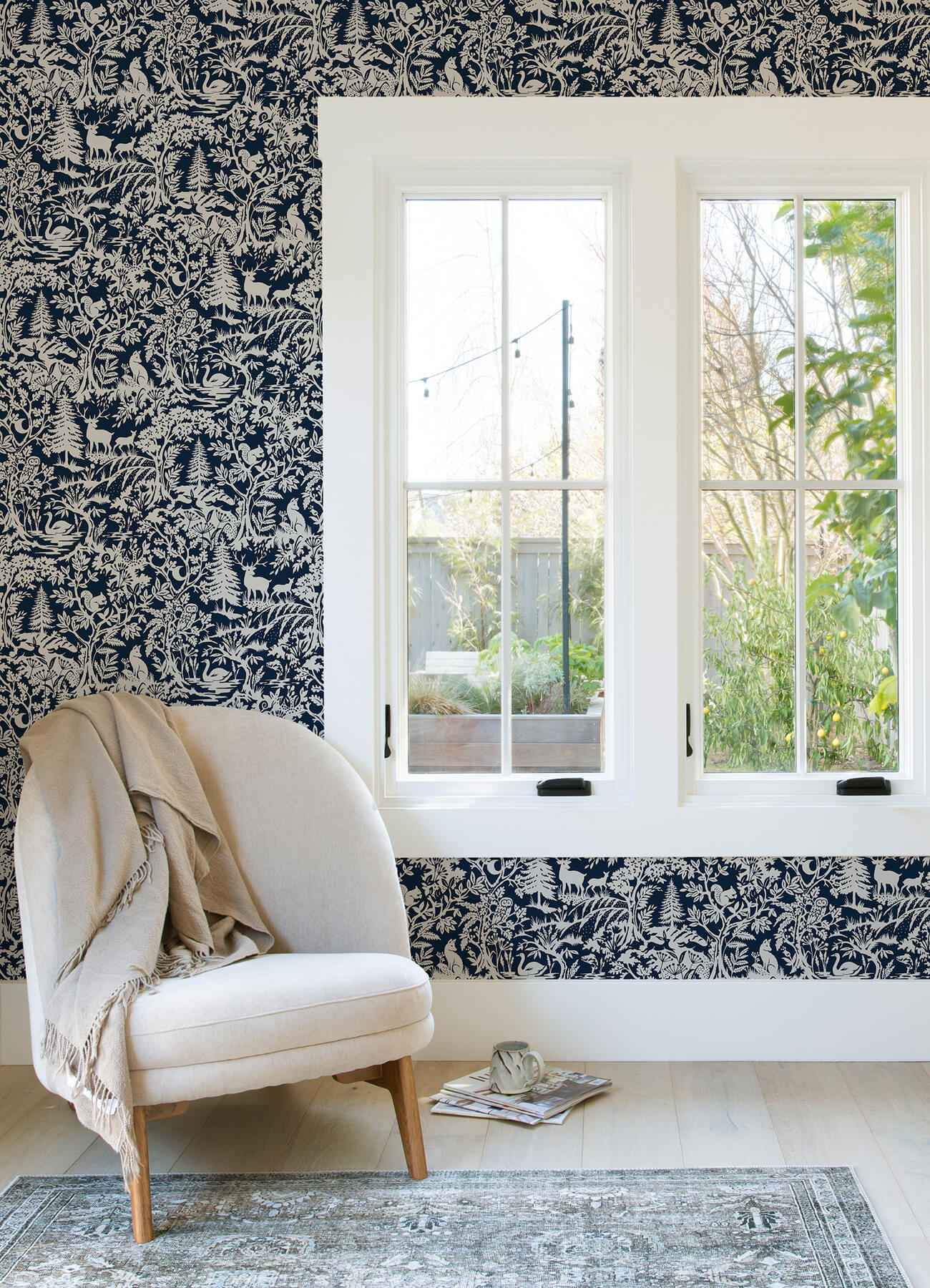 Alrick Navy Forest Venture Wallpaper - York Wallcoverings - 3125-72324 - York Wallcoverings Wallpaper