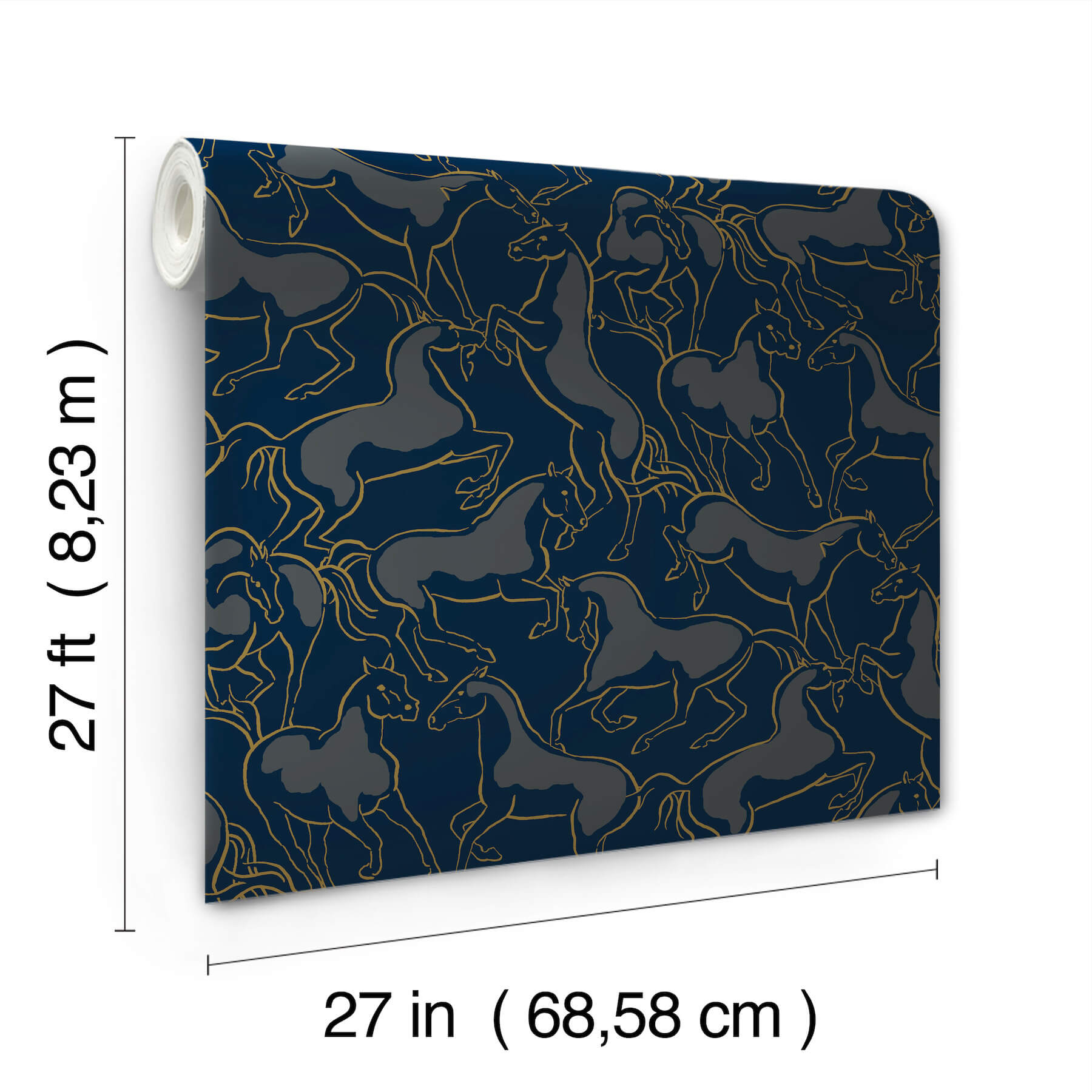 dressage-navy-stallions-wallpaper-york-wallcoverings-4211-83506 - York Wallcoverings Wallpaper