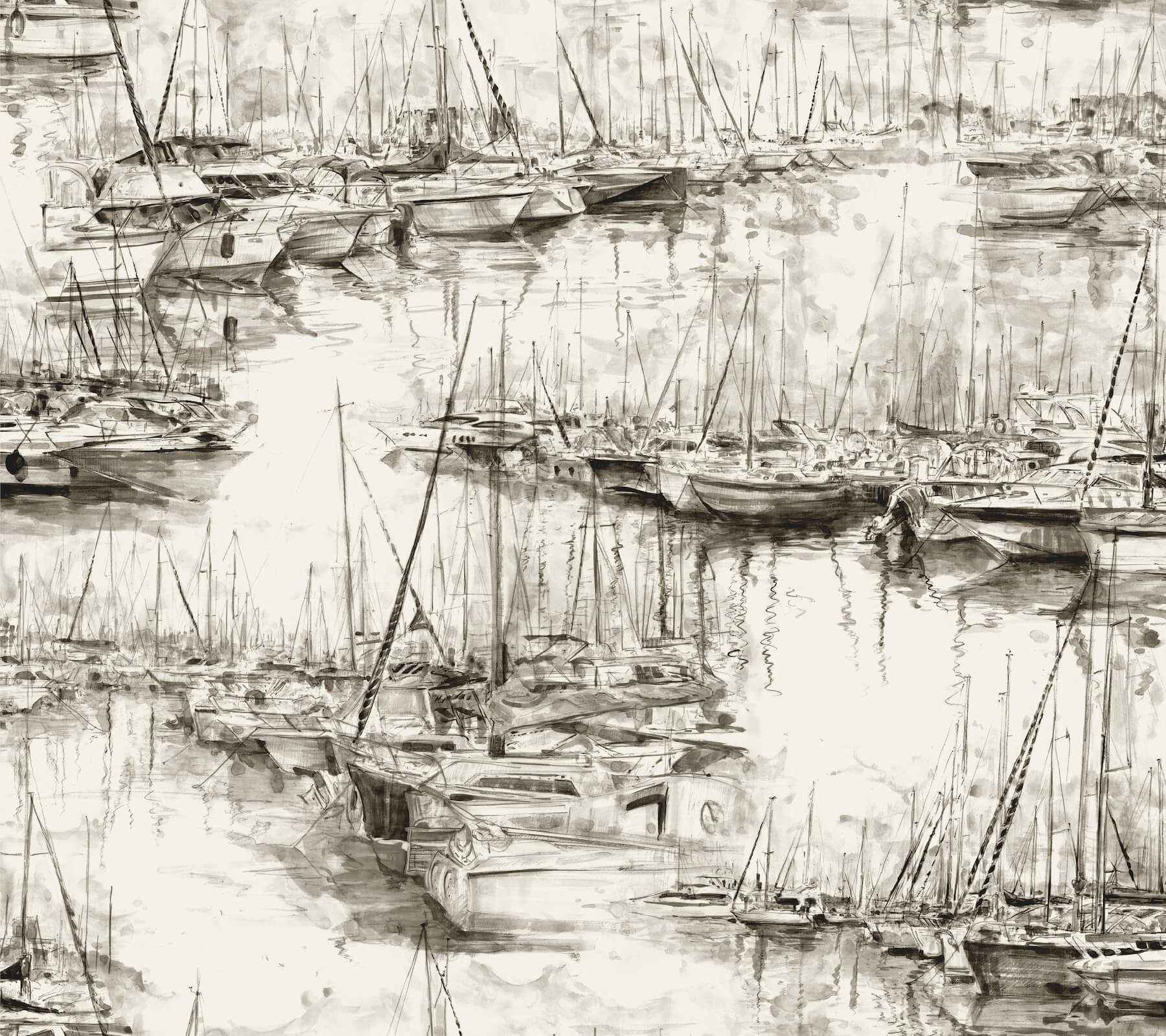 Yacht Club Taupe Scenic Wallpaper - York Wallcoverings - 4211-83512 - York Wallcoverings Wallpaper