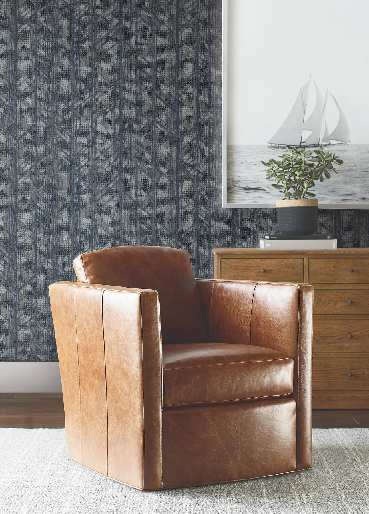 winthrop-navy-geometric-wallpaper-york-wallcoverings-4211-83523 - York Wallpaper Wallpaper