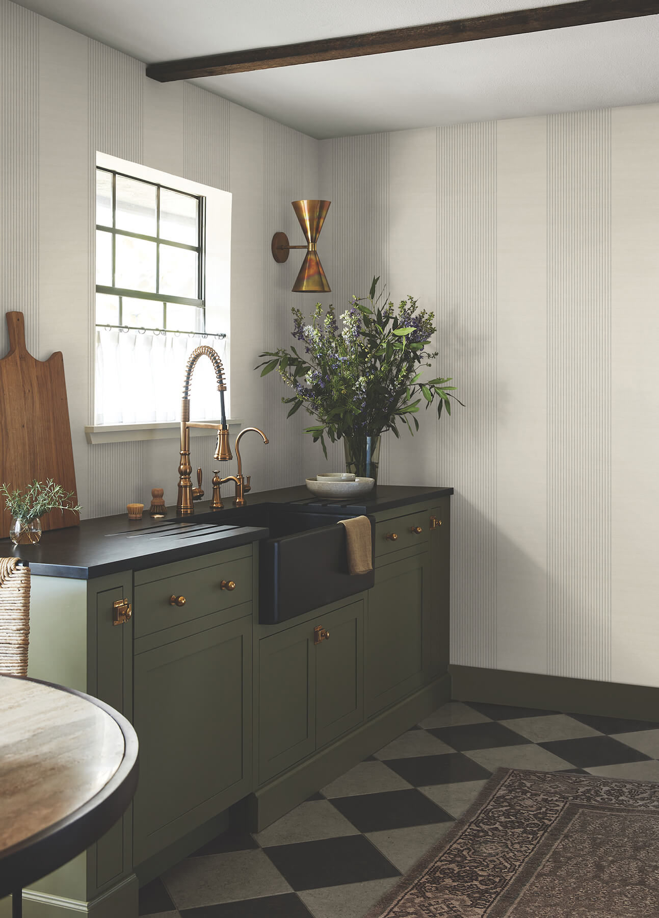 archer-stripe-taupe-faux-linen-wallpaper-york-wallcoverings-4211-83525 - York Wallpaper Wallpaper