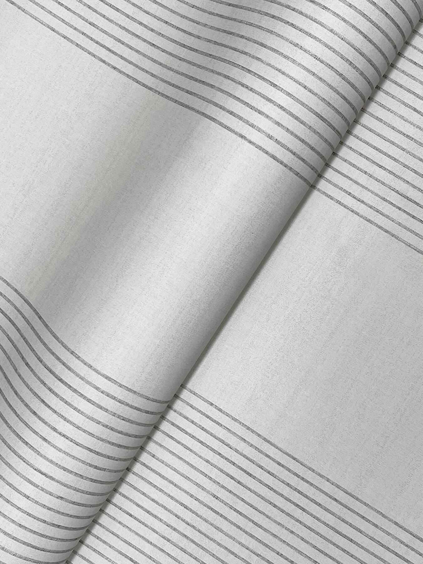 Archer Stripe Grey Faux Linen Wallpaper - York Wallcoverings - 4211-83527 - York Wallcoverings Wallpaper