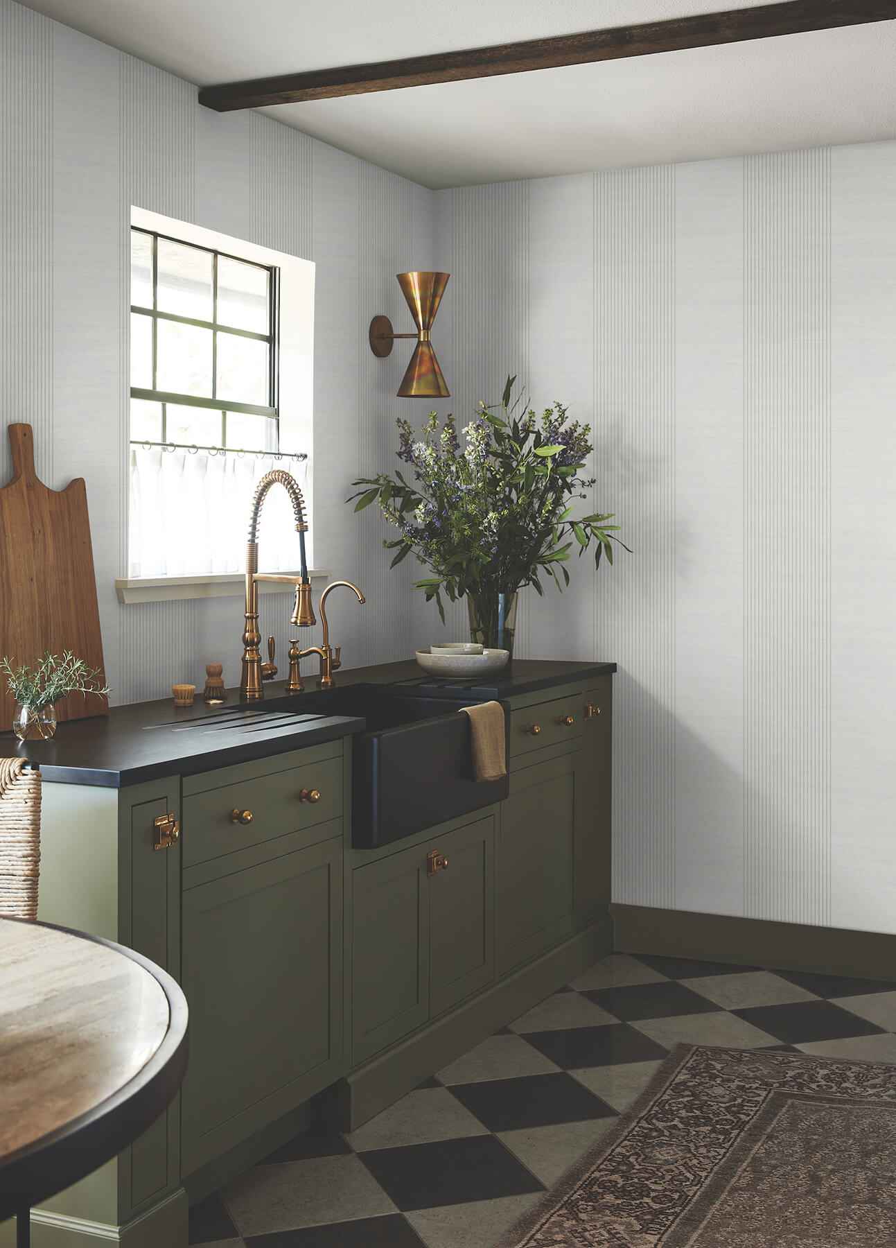 Archer Stripe Grey Faux Linen Wallpaper - York Wallcoverings - 4211-83527 - York Wallcoverings Wallpaper