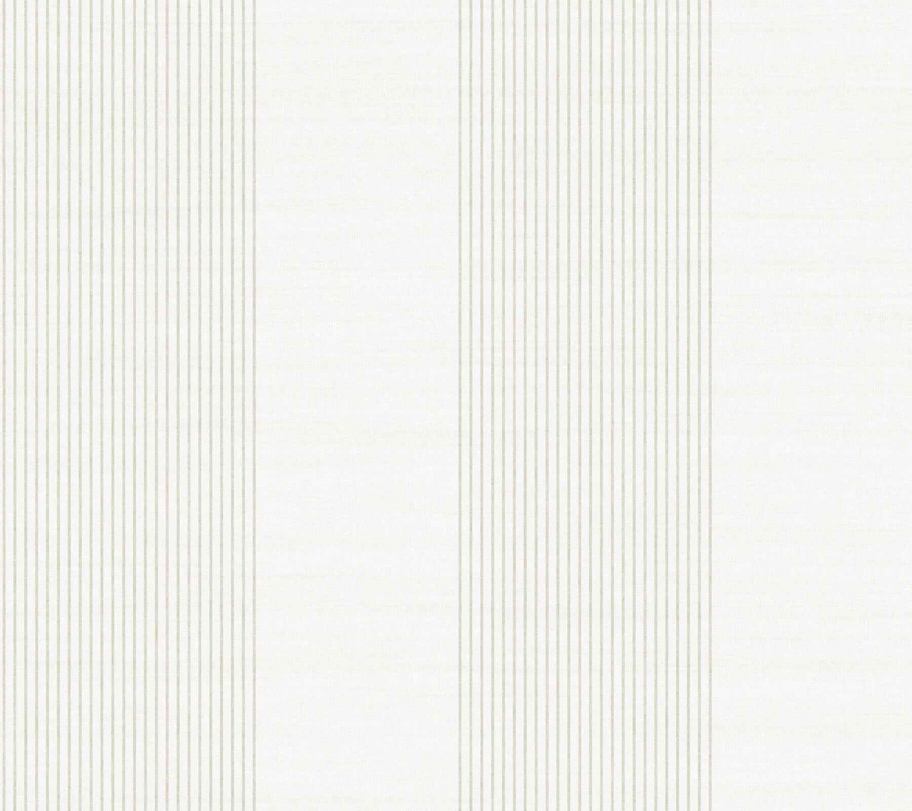 Archer Stripe White Faux Linen Wallpaper - York Wallcoverings - 4211-83529