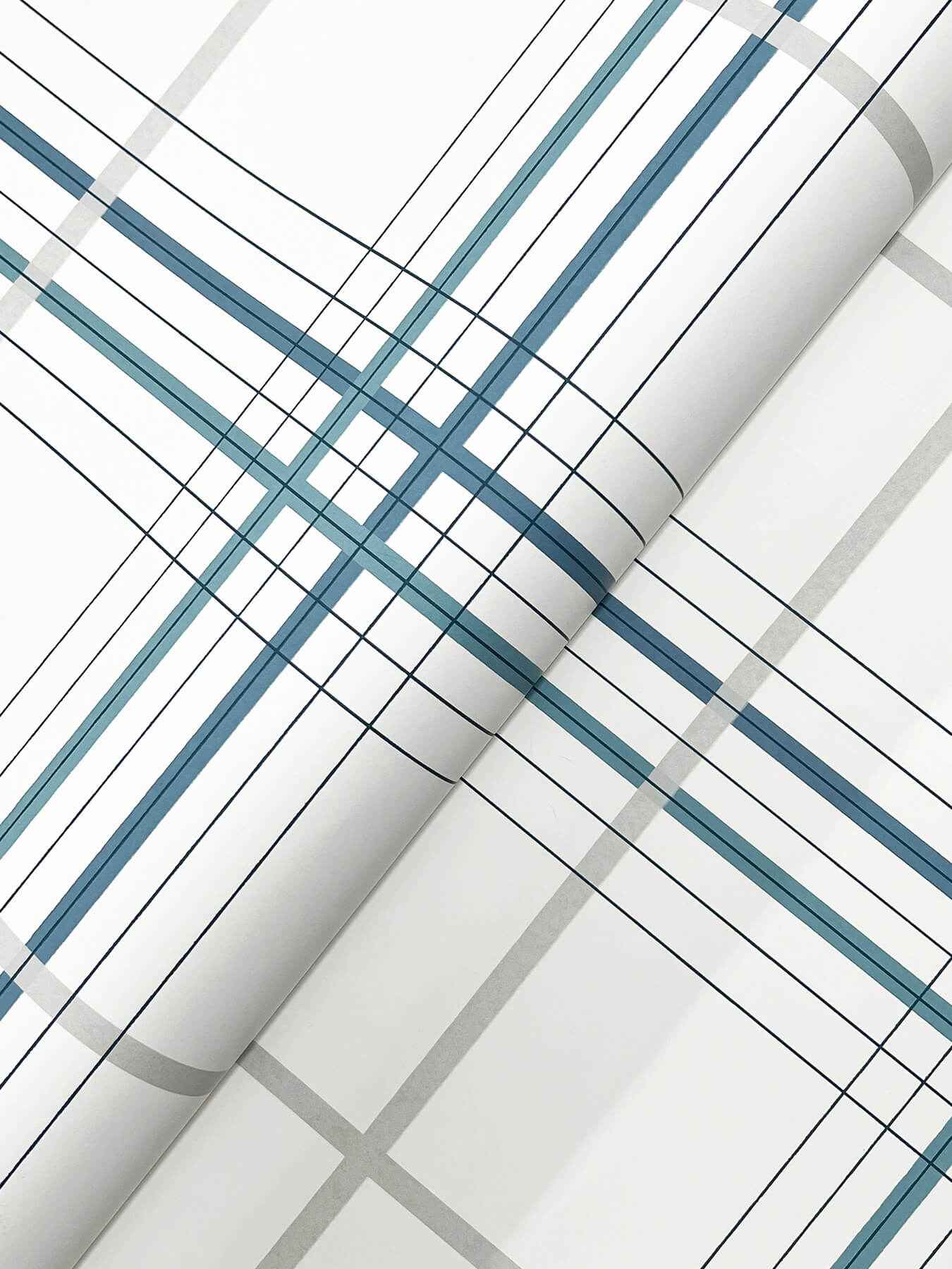 Lakeside Plaid Blue Tailored Wallpaper - York Wallcoverings - 4211-83534 - York Wallcoverings Wallpaper