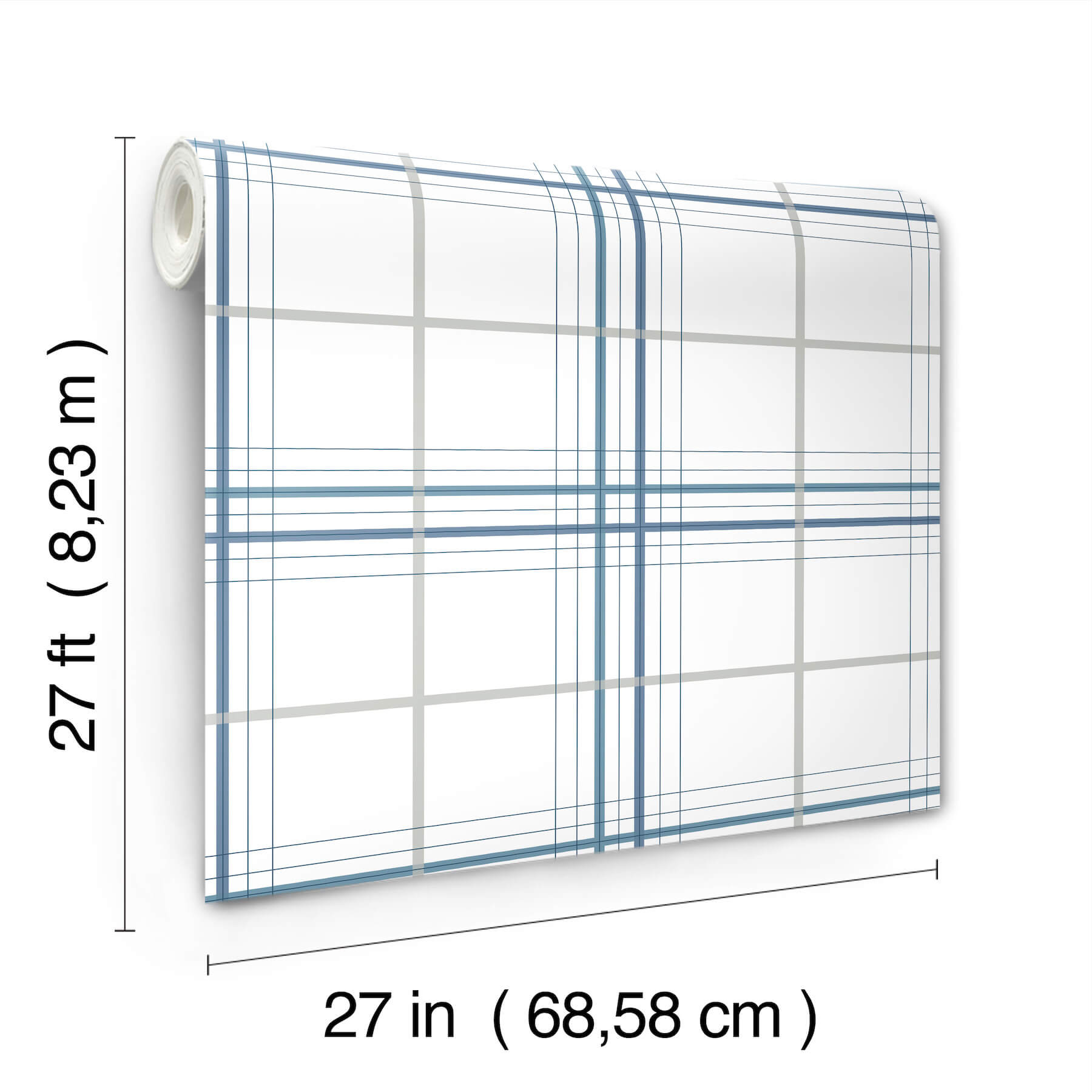 lakeside-plaid-blue-tailored-wallpaper-york-wallcoverings-4211-83534 - York Wallcoverings Wallpaper
