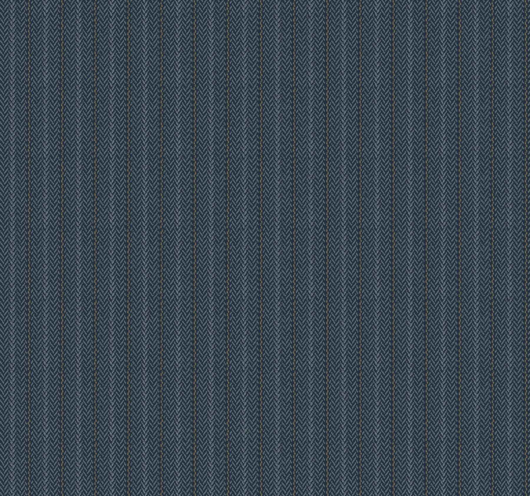 Elkan Stripe Navy Herringbone Wallpaper - York Wallcoverings - 4211-83538 - York Wallcoverings Wallpaper