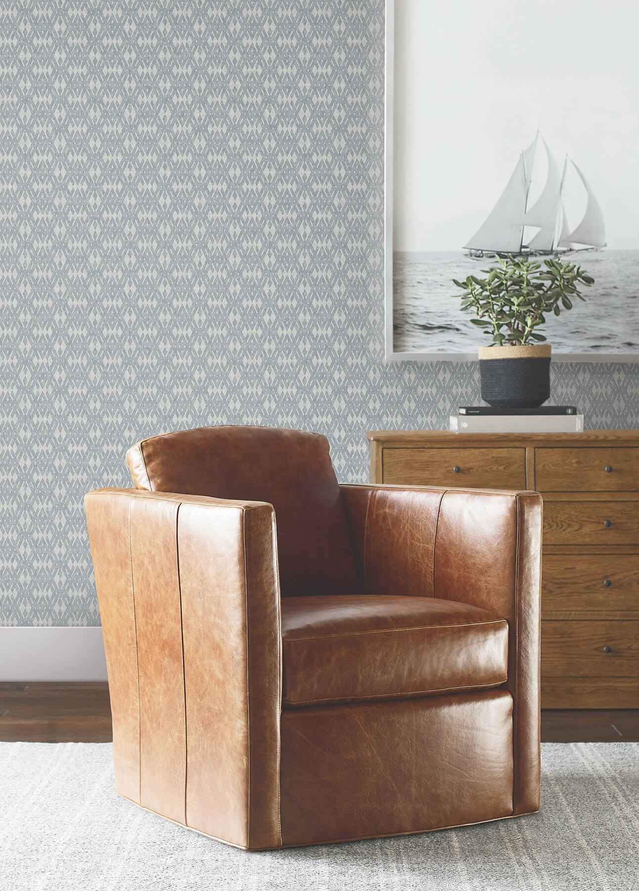 Radcliffe Blue Diamond Motif Wallpaper - York Wallcoverings - 4211-83546 - York Wallcoverings Wallpaper