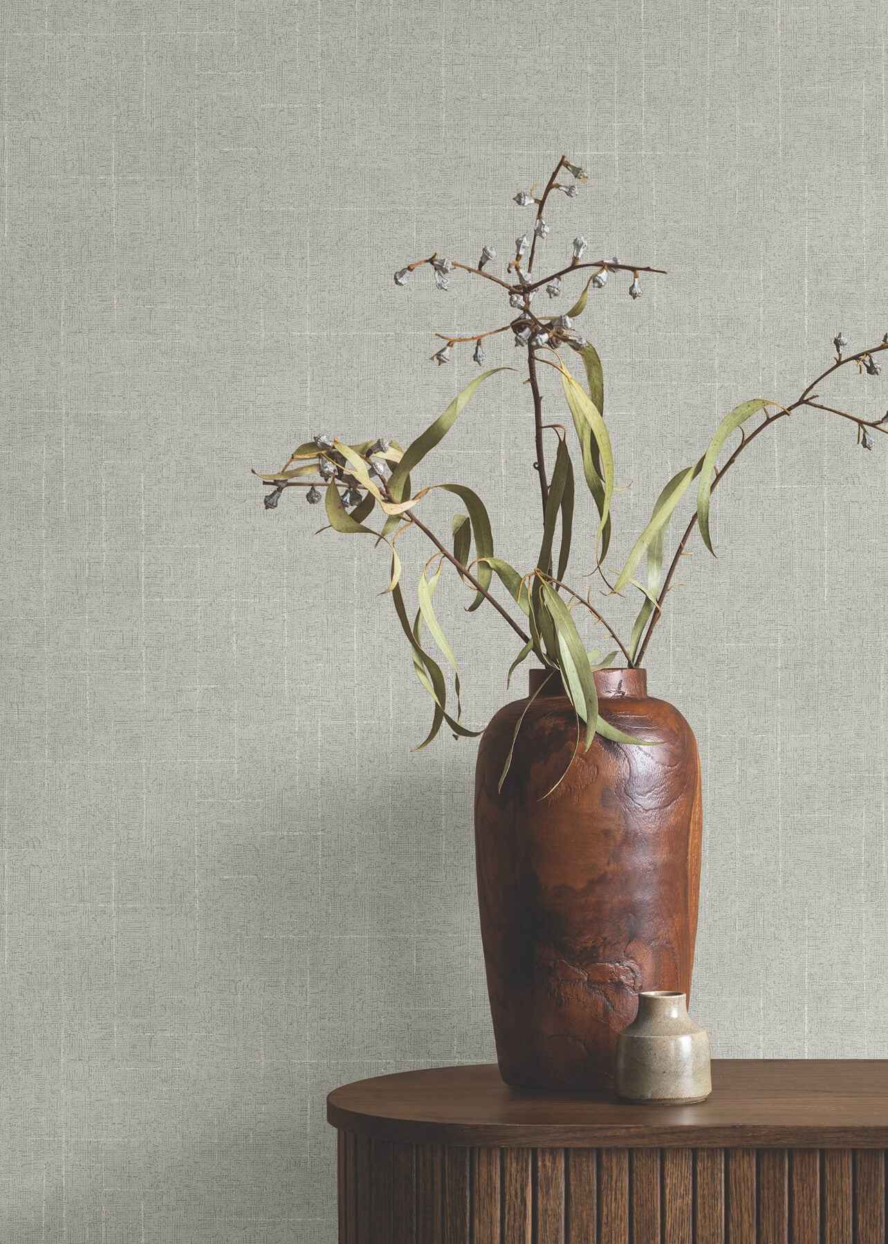 Saratoga Grey Faux Linen Wallpaper - York Wallcoverings - 4211-83550 - York Wallcoverings Wallpaper