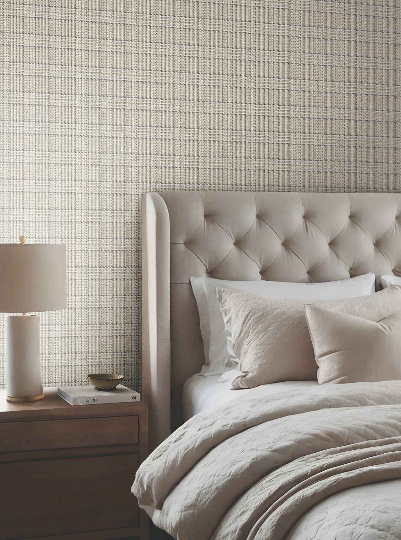 Harrington Plaid Light Brown Glen Check - York Wallcoverings - 4211-83554 - York Wallcoverings Wallpaper