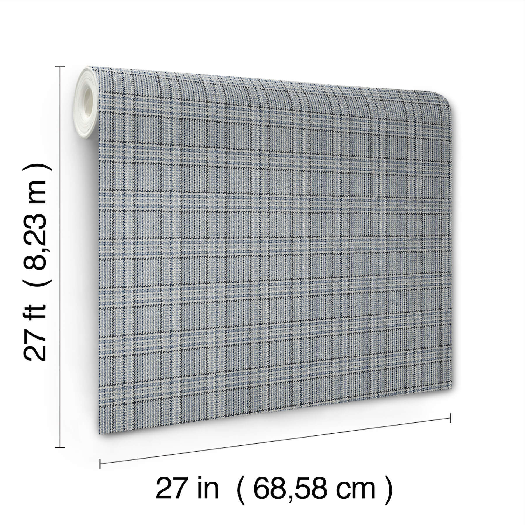 harrington-plaid-blue-glen-check-wallpaper-york-wallcoverings-4211-83555 - York Wallcoverings Wallpaper