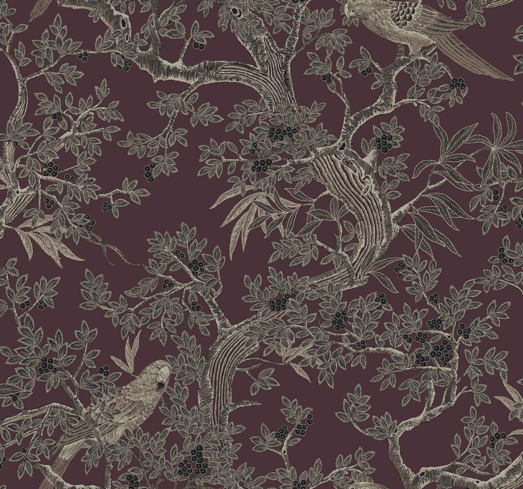 Regal Ridge Plum Trailing Tree Wallpaper - York Wallcoverings - 4211-83571 - York Wallcoverings Wallpaper