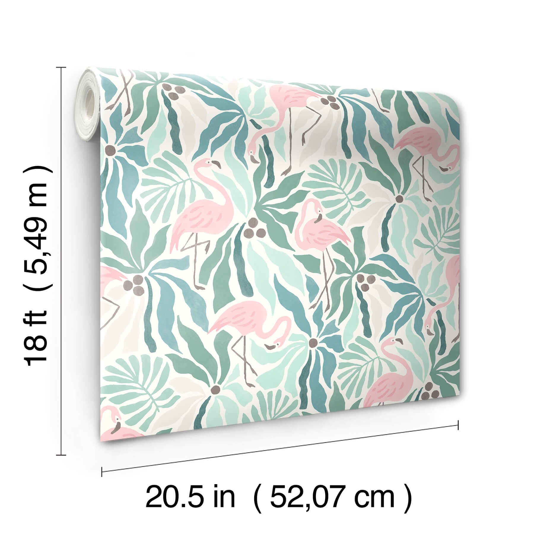 flamingo-fun-green-peel-and-stick-wallpaper-york-wallcoverings-nus6622 - York Wallcoverings Wallpaper