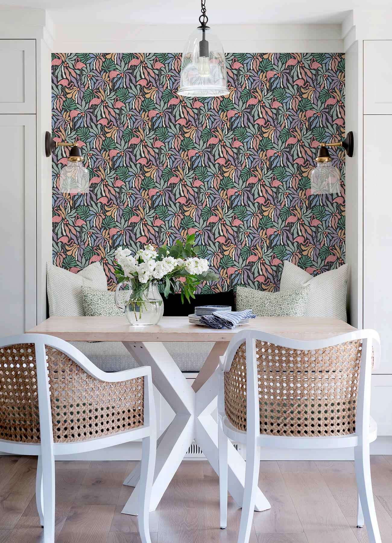 Flamingo Fun Black Peel and Stick Wallpaper - York Wallcoverings - NUS6624 - York Wallcoverings Wallpaper