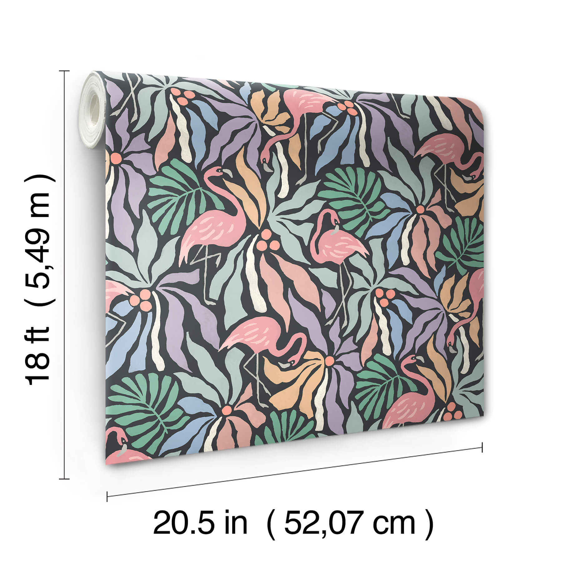 flamingo-fun-black-peel-and-stick-wallpaper-york-wallcoverings-nus6624 - York Wallcoverings Wallpaper