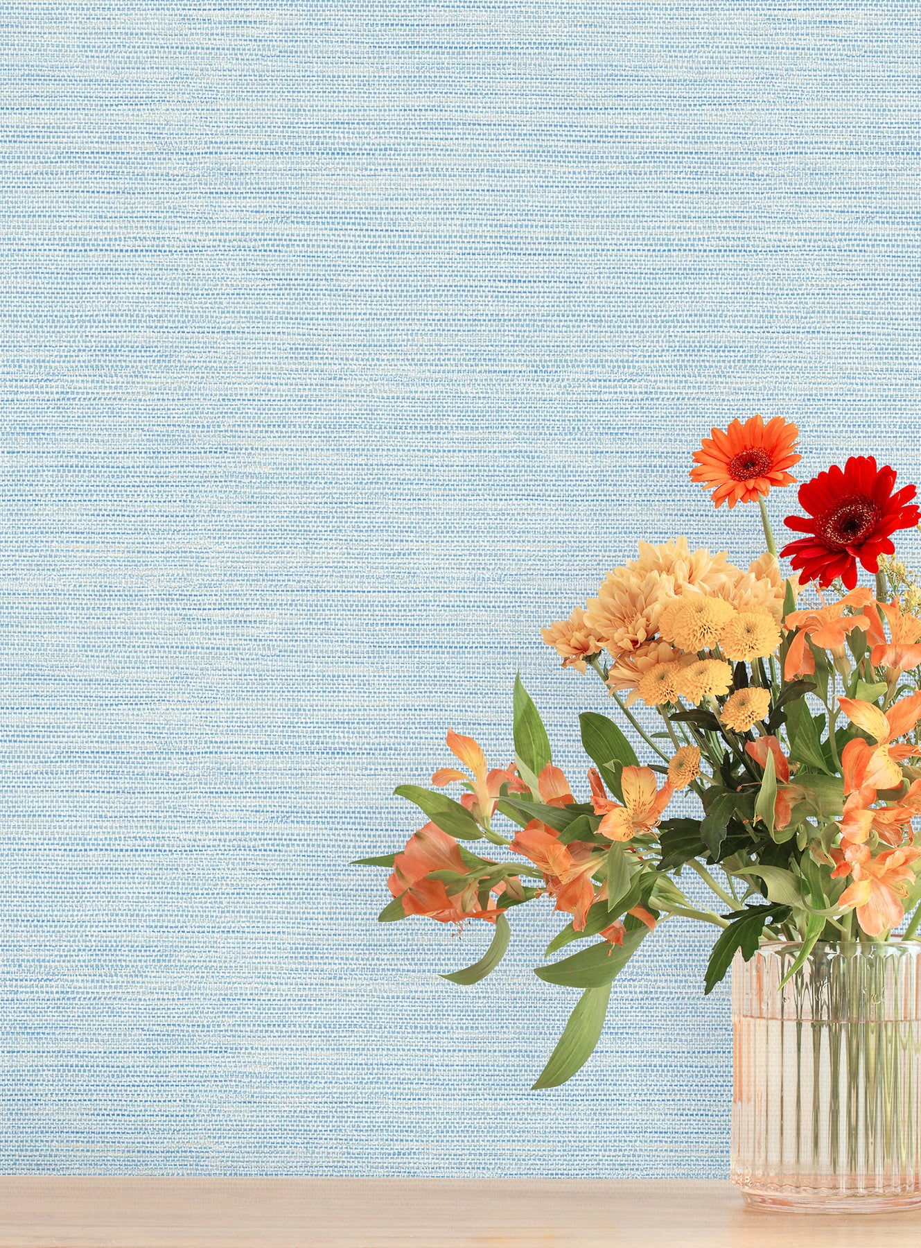 agave-blue-faux-grasscloth-wallpaper-york-wallcoverings-4197-24283 - York Wallcoverings Wallpaper