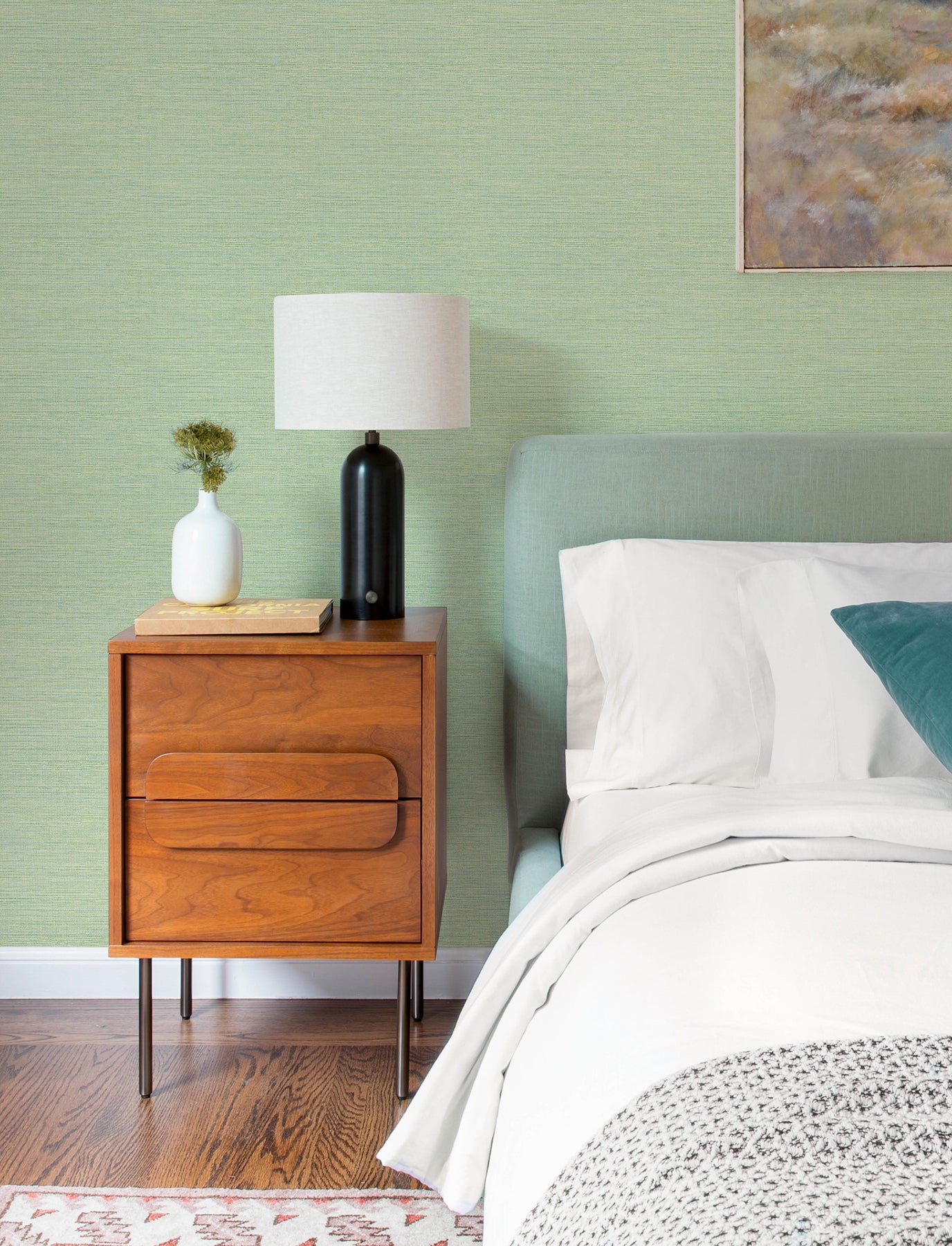 agave-green-faux-grasscloth-wallpaper-york-wallcoverings-4197-24284 - York Wallpaper Wallpaper