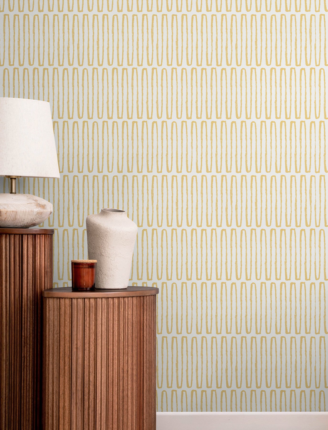 lars-mustard-retro-wave-wallpaper-york-wallcoverings-4197-26500 - York Wallcoverings Wallpaper