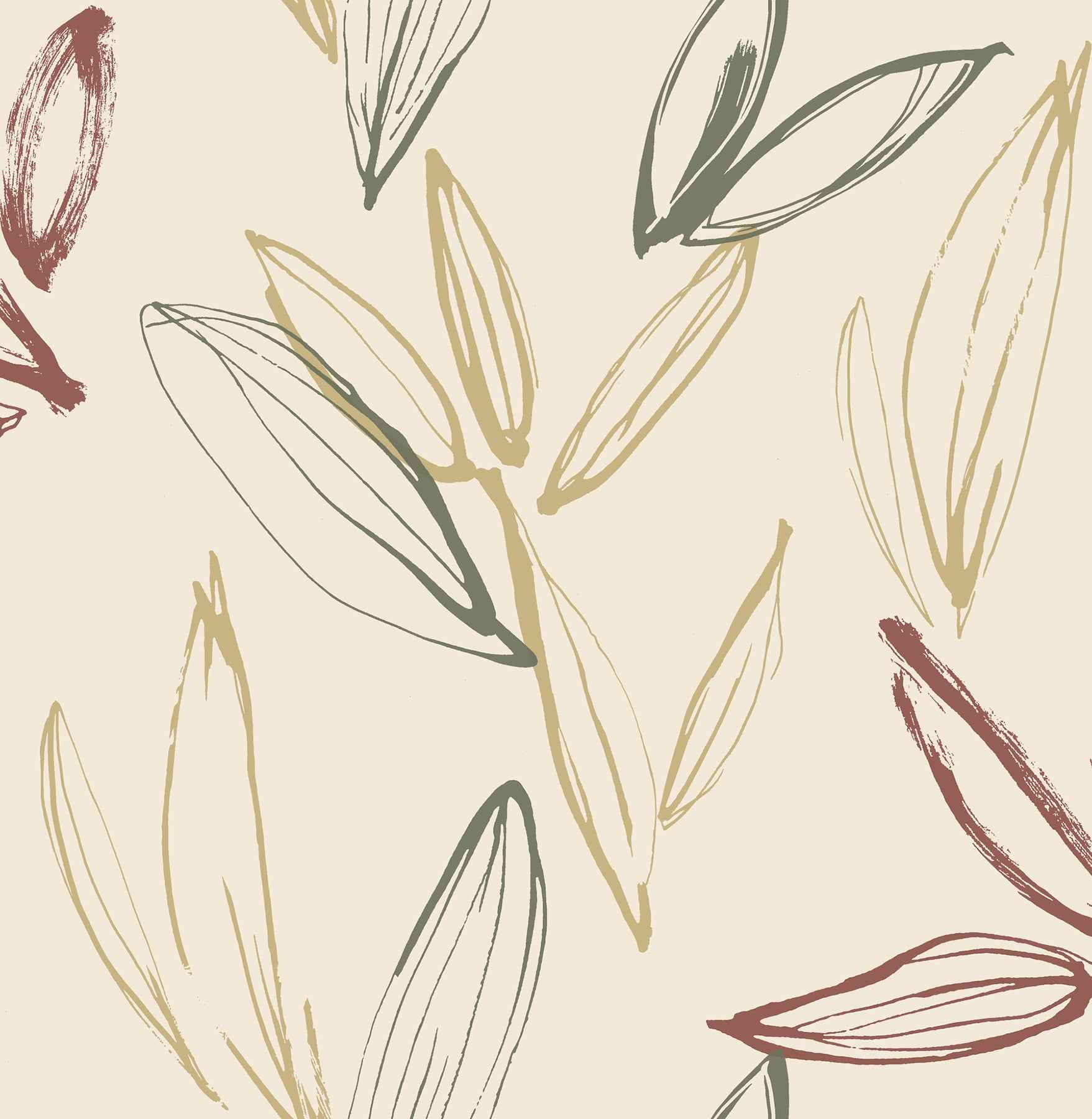 Kenia Multicolor Leaf Toss Wallpaper - York Wallcoverings - 4197-27858 - York Wallcoverings Wallpaper