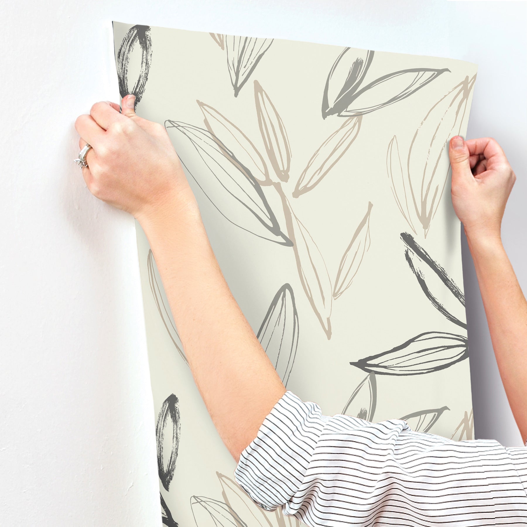 kenia-neutral-leaf-toss-wallpaper-york-wallcoverings-4197-27859 - York Wallcoverings Wallpaper