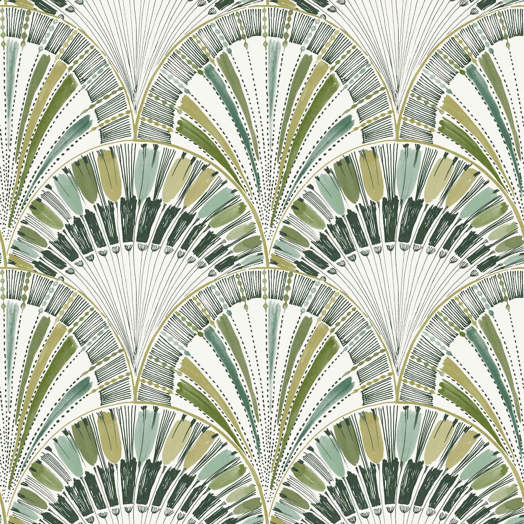 Myla Green Fanning Reeds Wallpaper - York Wallcoverings - 4197-27862 - York Wallcoverings Wallpaper