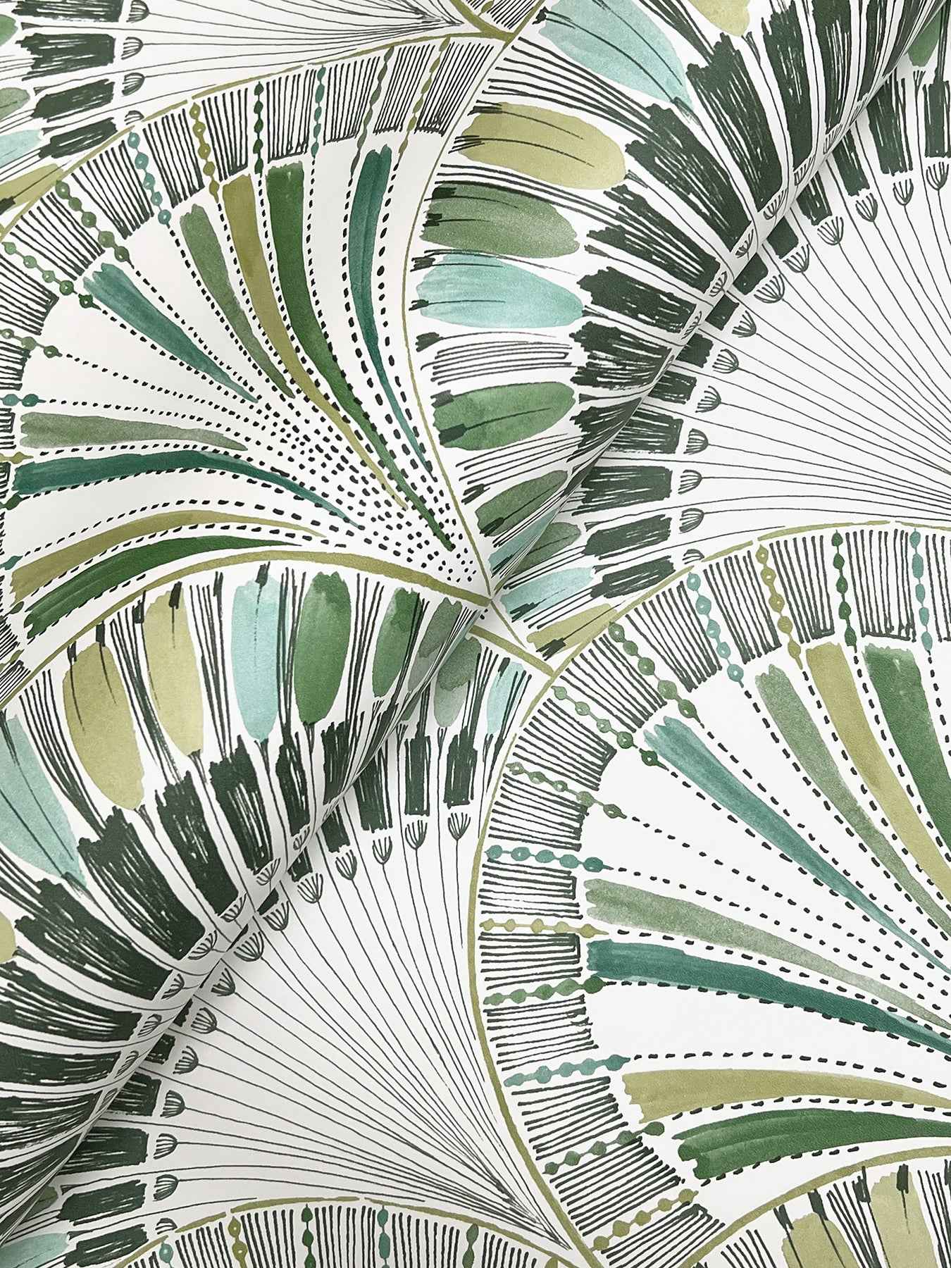 Myla Green Fanning Reeds Wallpaper - York Wallcoverings - 4197-27862 - York Wallcoverings Wallpaper