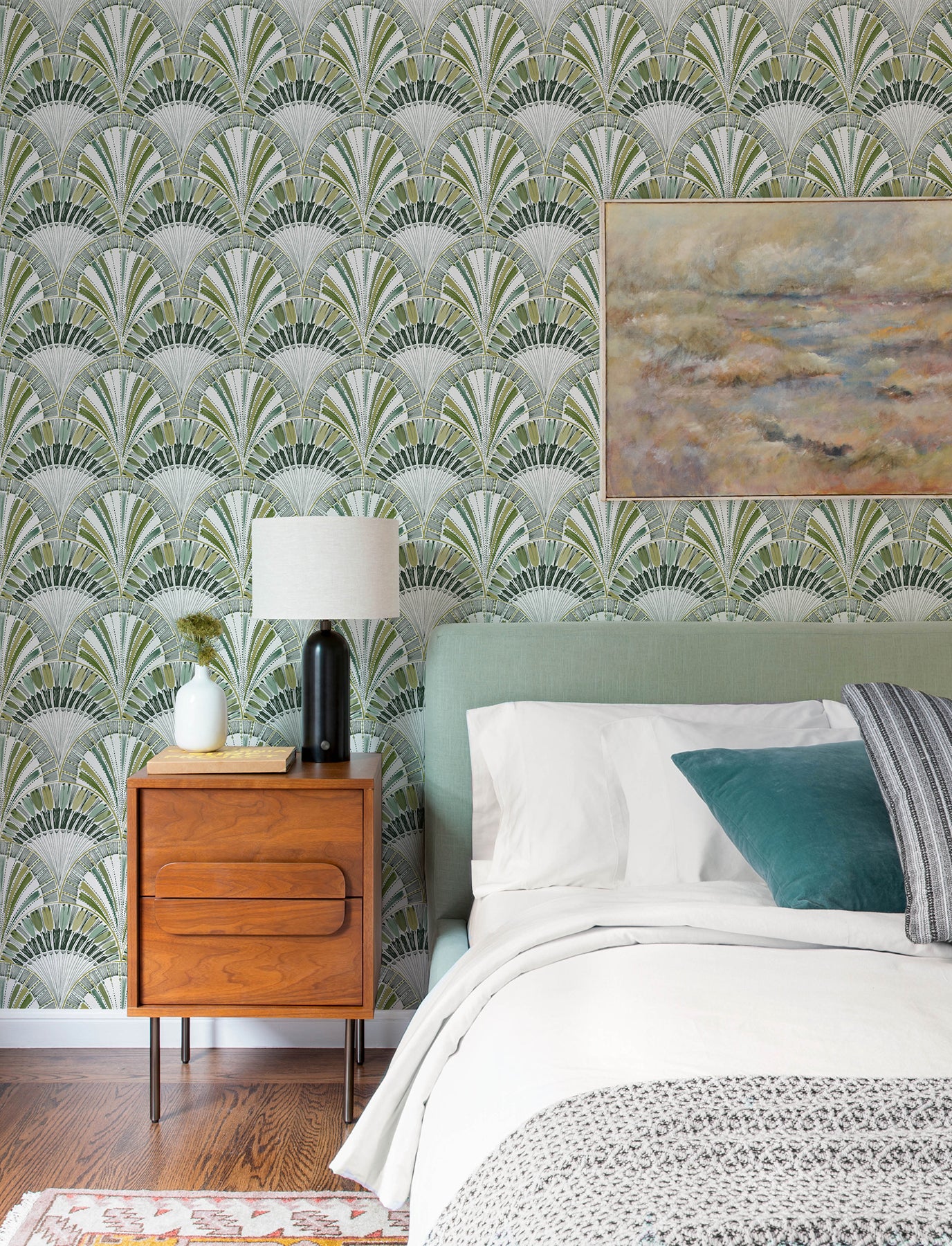 myla-green-fanning-reeds-wallpaper-york-wallcoverings-4197-27862 - York Wallcoverings Wallpaper